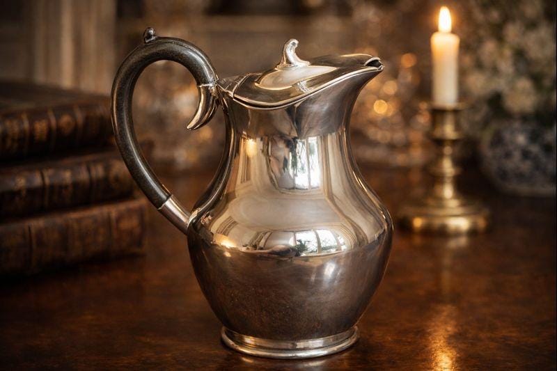 Vintage Silver-Plated Water Jug EPBM | Made in England | Ralph Lauren Inspired Country House Silverware