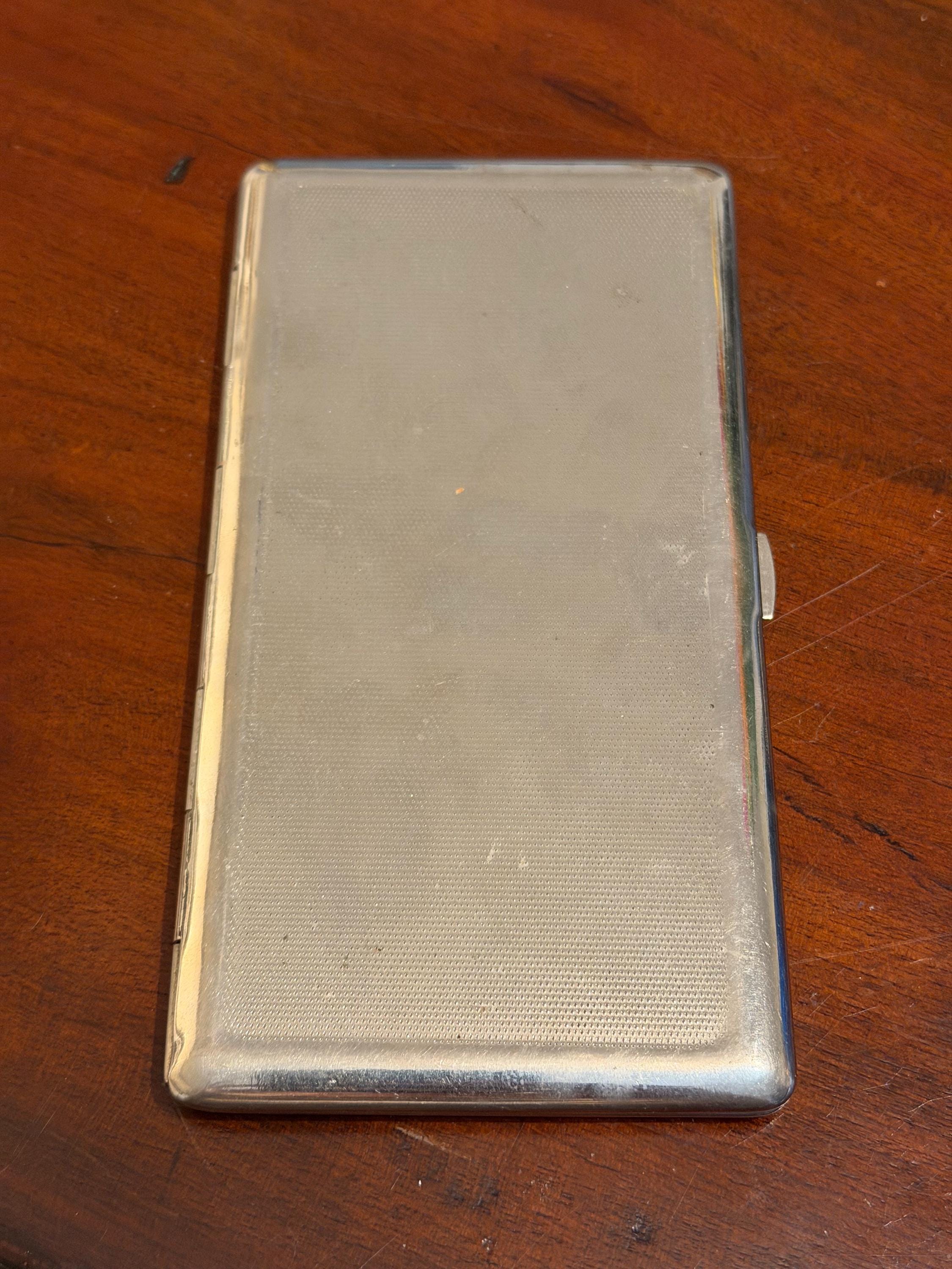 Vintage White Metal Cigarette Case | Mid Century Gentlemans Accessory | Classic Tobacco Case | Heritage Gift