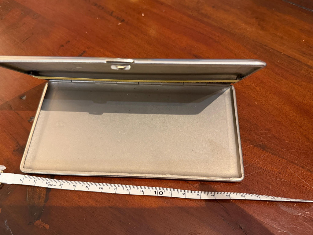 Vintage White Metal Cigarette Case | Mid Century Gentlemans Accessory | Classic Tobacco Case | Heritage Gift