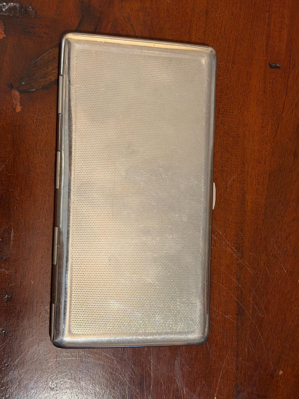 Vintage White Metal Cigarette Case | Mid Century Gentlemans Accessory | Classic Tobacco Case | Heritage Gift