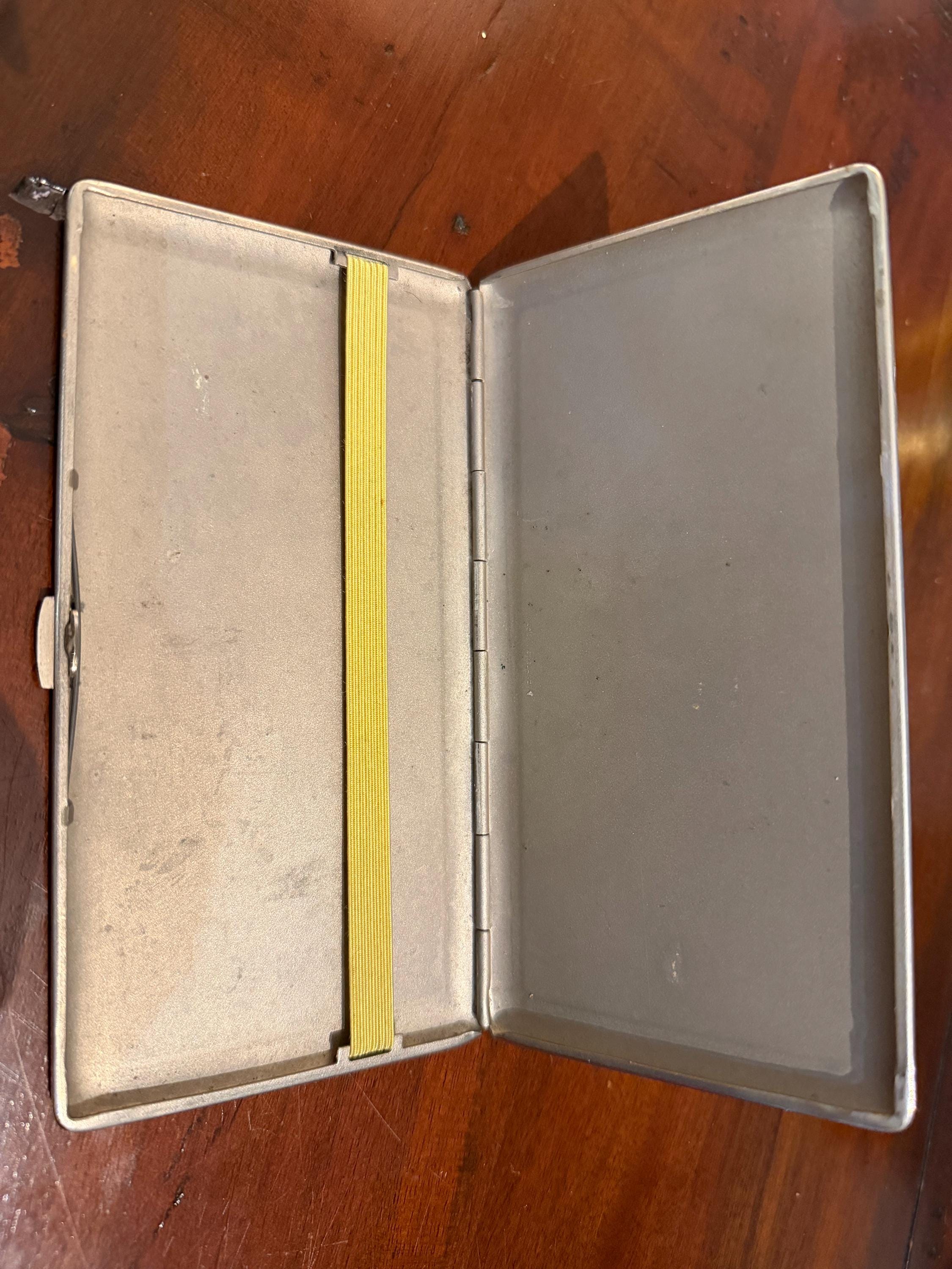 Vintage White Metal Cigarette Case | Mid Century Gentlemans Accessory | Classic Tobacco Case | Heritage Gift