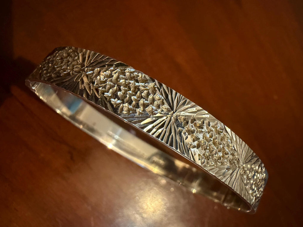 Vintage Engraved Sterling Silver Bangle - Hallmarked Heirloom Cuff, Gift Boxed