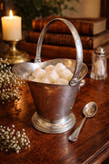 Vintage Silver Plate Sugar Scuttle  Miniature Fireside Coal Bucket, English Tableware