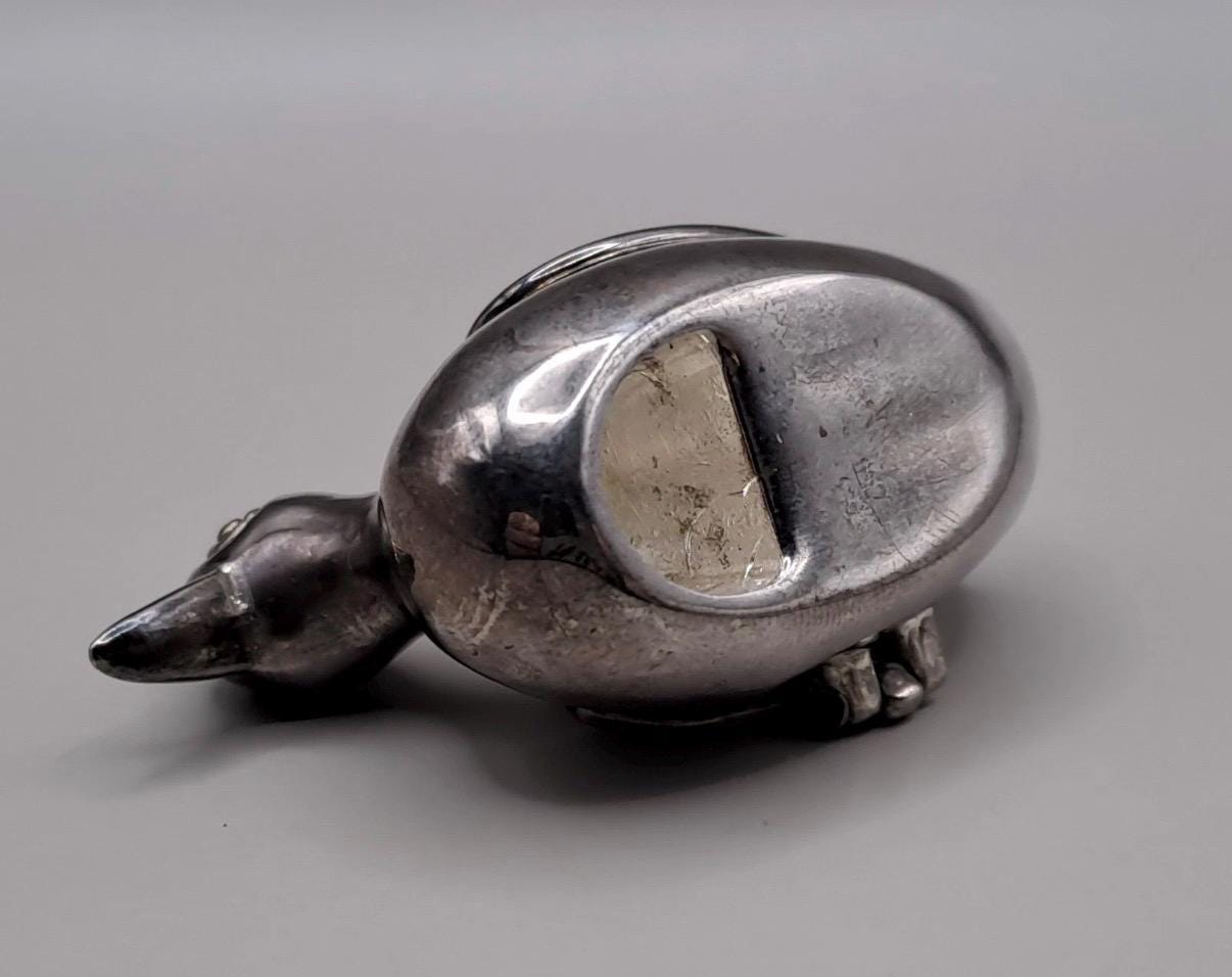 Vintage Silver Plated Duck Salt Cellar | Novelty Figural Tableware Dish