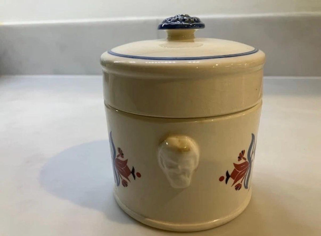 Vintage Sarreguemines Ribeauvillé Foie Gras Pot | Alsatian Folk Art Earthenware Jar