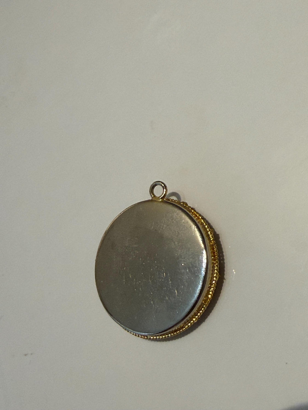 Vintage Micro Mosaic Pendant  Italian Floral Tesserae, Gilt Frame