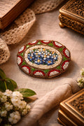 Vintage Italian Micro Mosaic Brooch, Forget-Me-Not Floral Pin