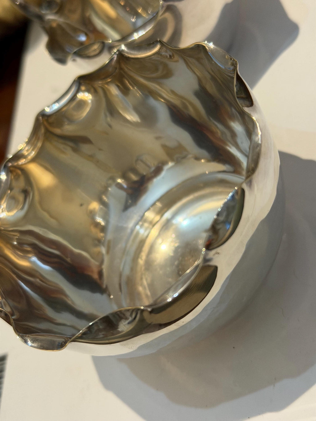 Vintage Silver Plated Sugar Bowl & Cream Jug Set  Scalloped English Tableware