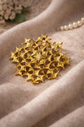 Vintage Gold Tone Starburst Openwork Brooch  Geometric Lattice Statement Pin, Mid Century Costume Jewellery