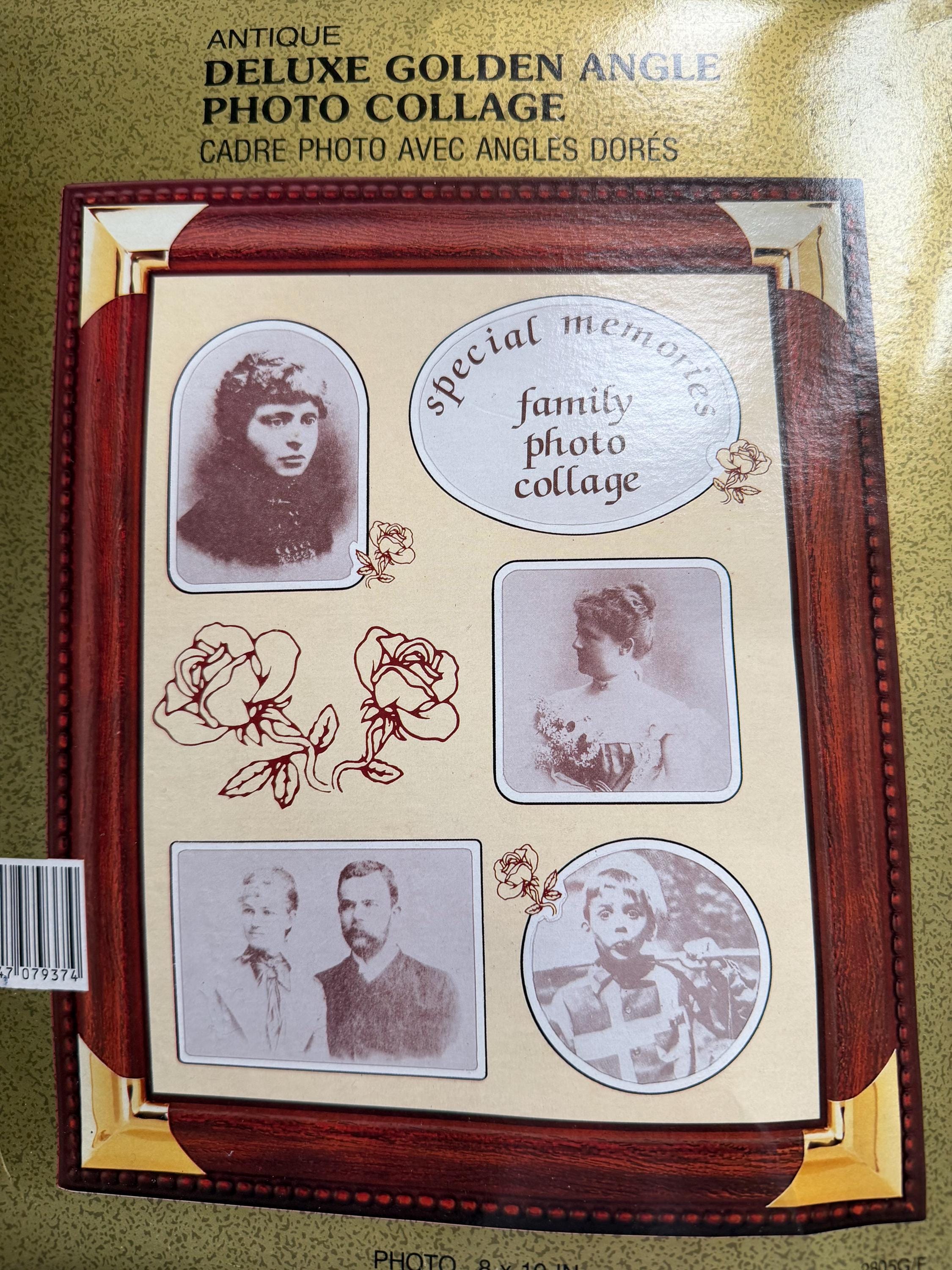 Vintage Photo Frames Set  Oval Antique Style, Wood-Effect Gold Detail (5x7, 8x10)