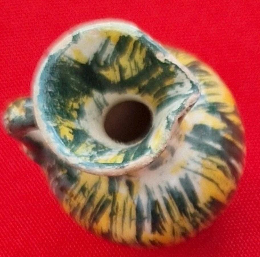 Vintage Miniature Jug | Hand-Painted Drip Glaze Pottery, Rustic Cottage Decor
