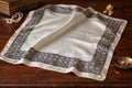 Vintage 100% Silk Scarf | Black White Geometric Border Neckerchief
