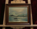 Vintage Seascape Oil Painting | Framed Coastal Wave Artwork, Traditional Marine Art