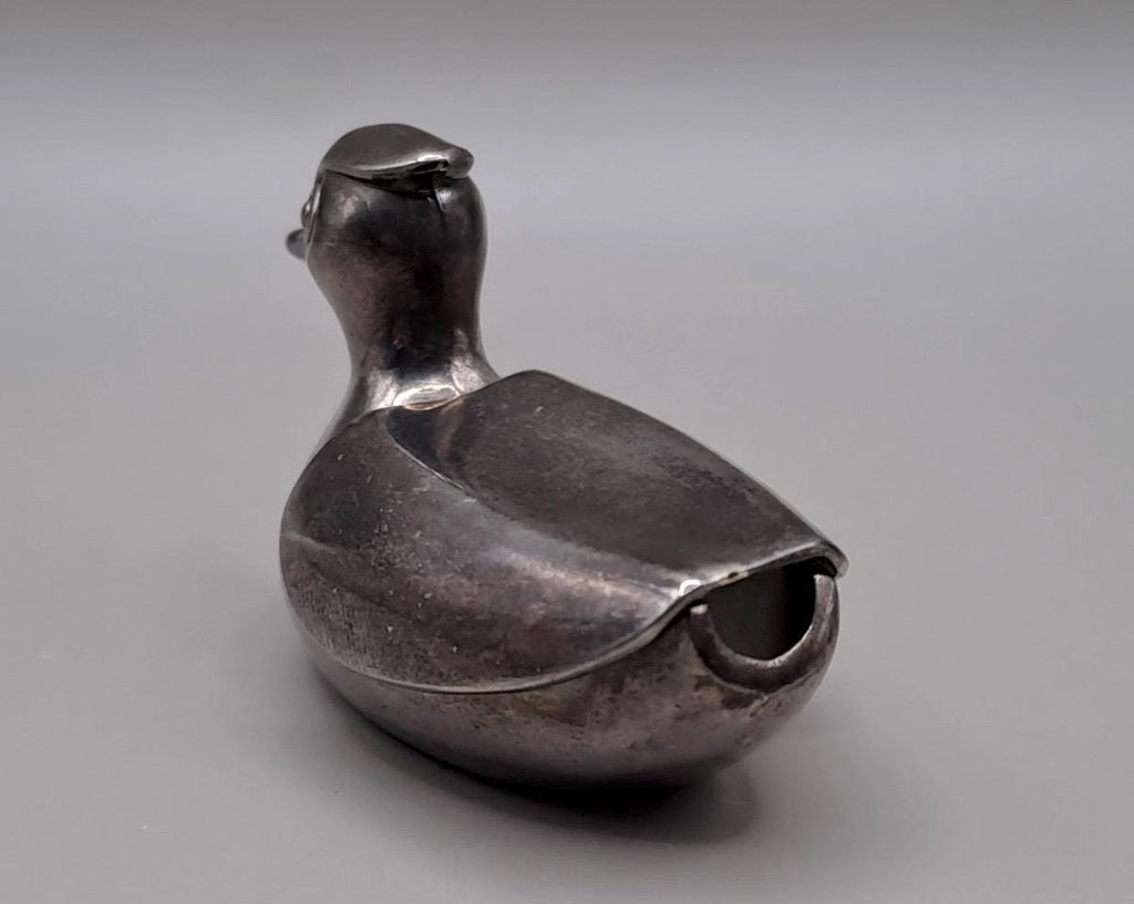 Vintage Silver Plated Duck Salt Cellar | Novelty Figural Tableware Dish