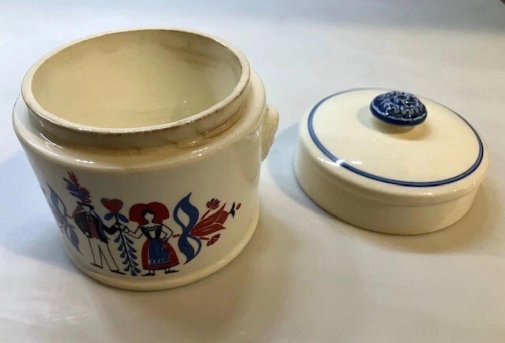 Vintage Sarreguemines Ribeauvillé Foie Gras Pot | Alsatian Folk Art Earthenware Jar