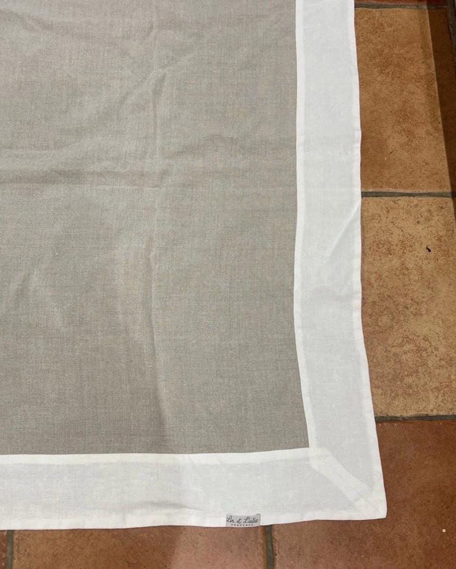 Vintage French Linen Tablecloth | Natural Washed Rustic Farmhouse Dining Cloth
