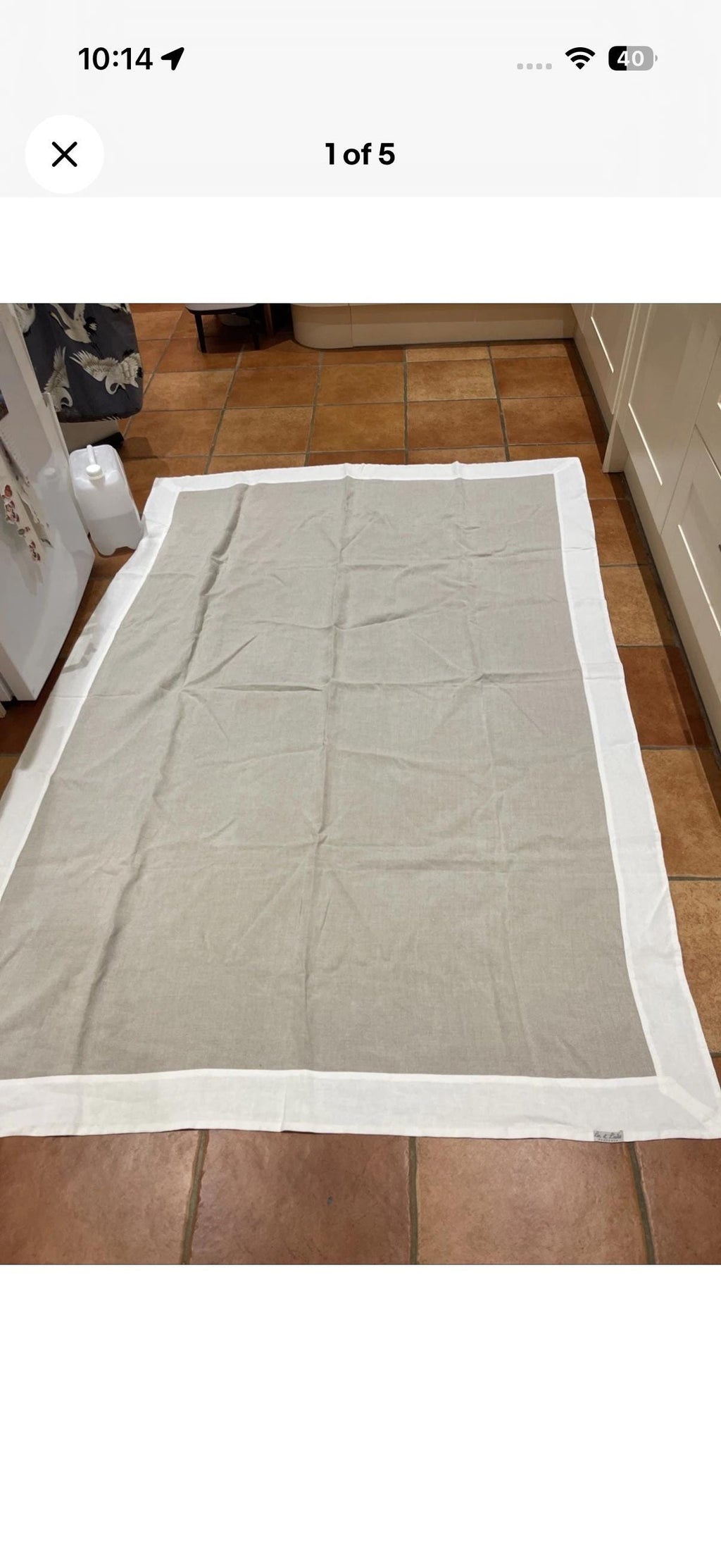 Vintage French Linen Tablecloth | Natural Washed Rustic Farmhouse Dining Cloth
