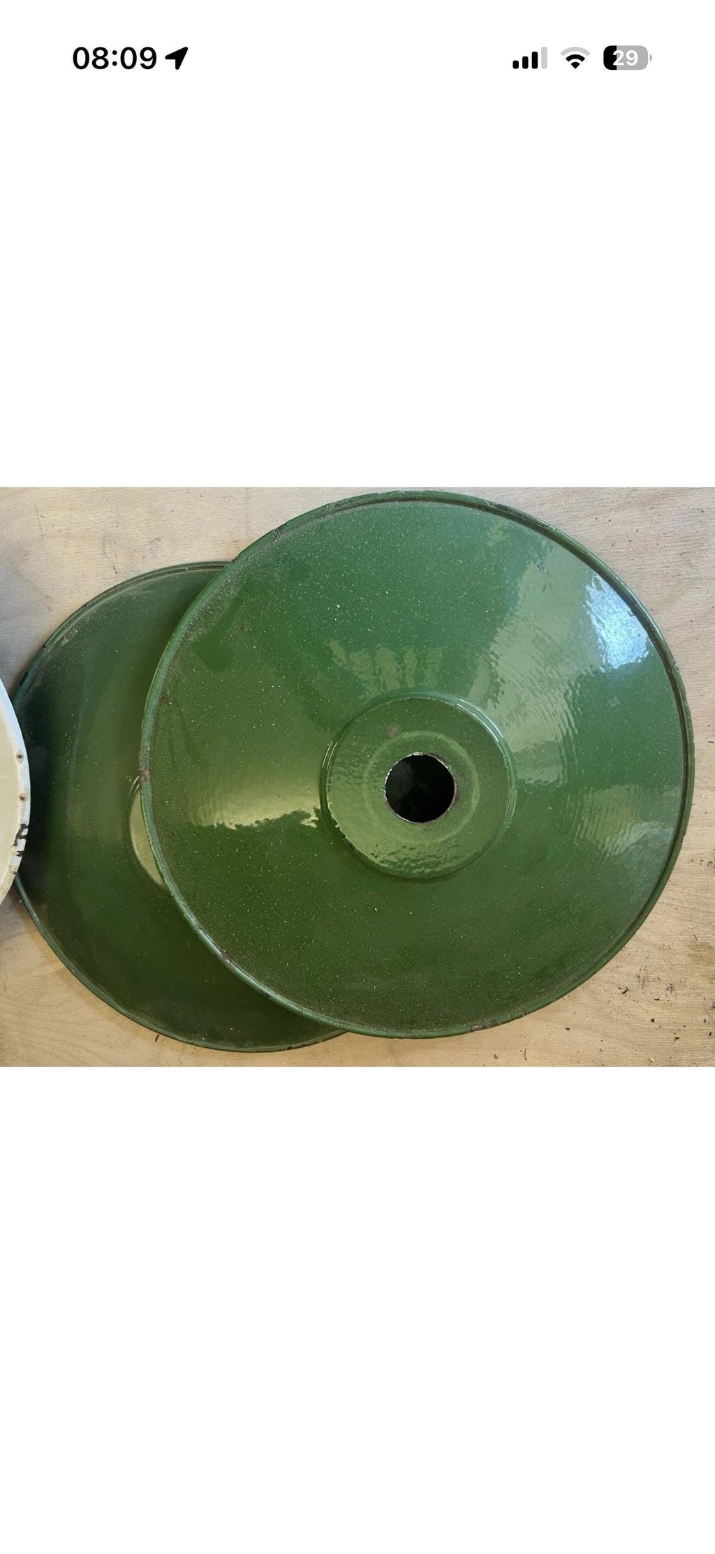Vintage Industrial Enamel Lampshade | French Factory Pendant Light | Green Black Speckled Enamel Shade | Rustic Farmhouse Kitchen Lighting