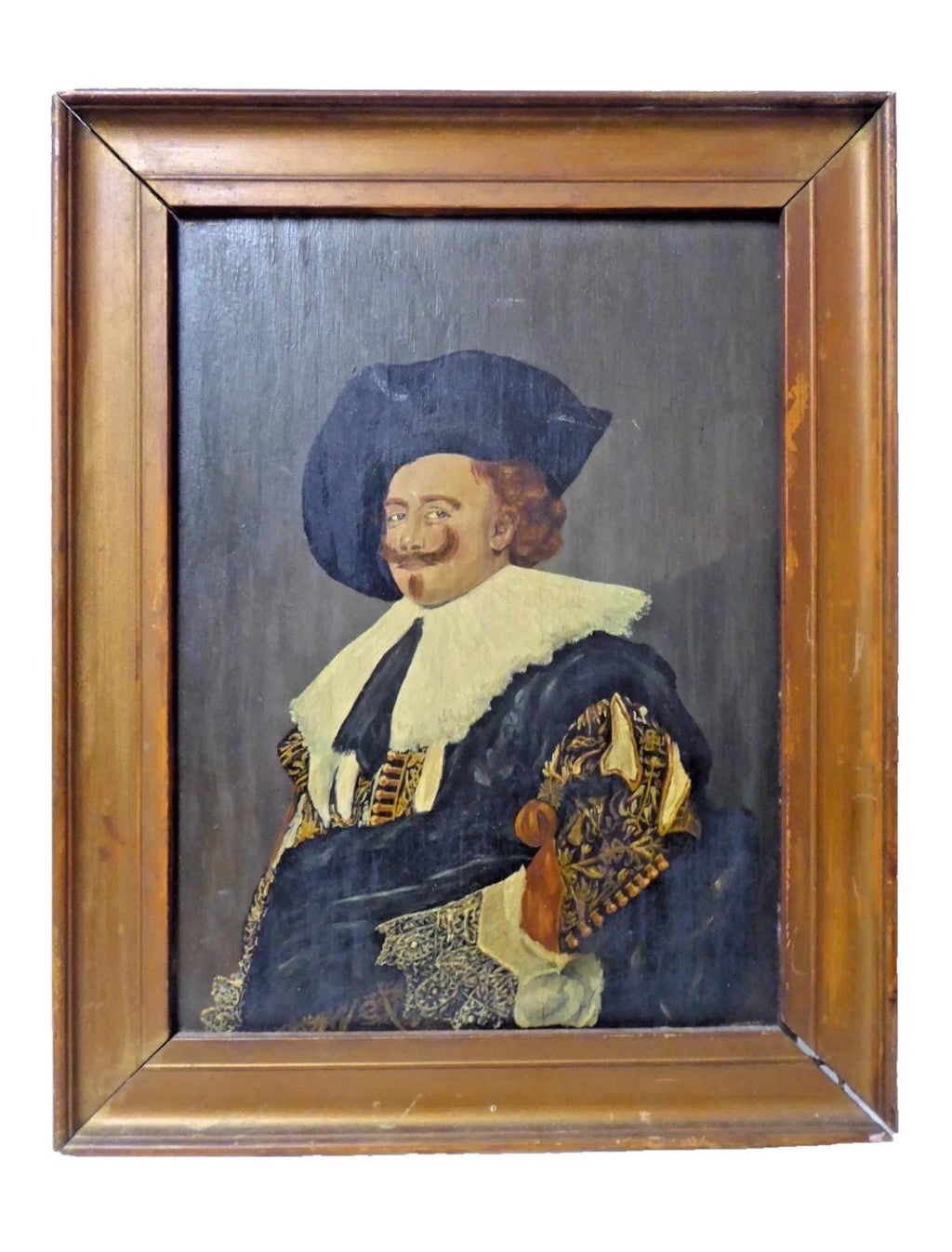 Vintage Oil Painting After The Laughing Cavalier by Frans Hals | Framed Vintage Portrait Painting | Traditional Country House Wall Art