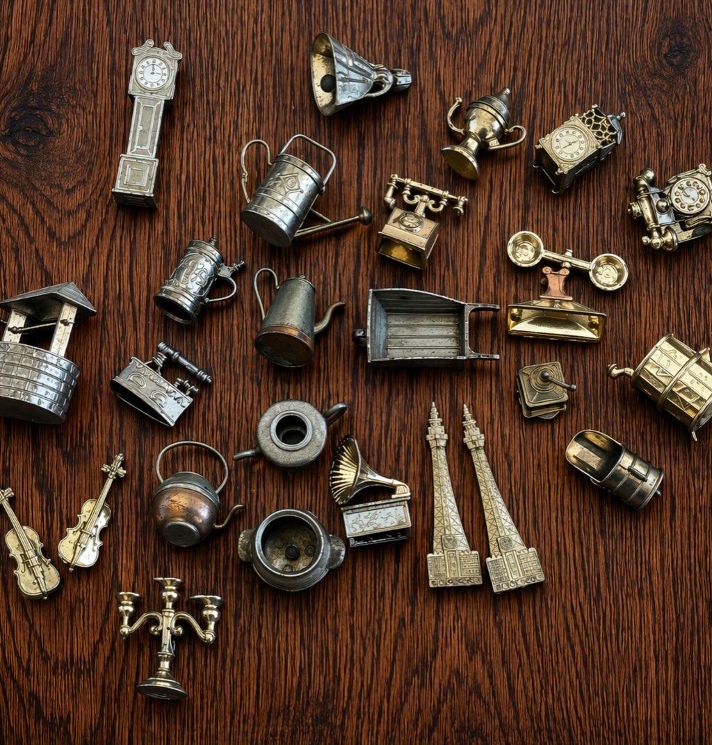 Vintage Brass Miniatures | Miniature Brass Ornaments | Dolls House Accessories | Brass Collectables | Miniature Furniture Decor