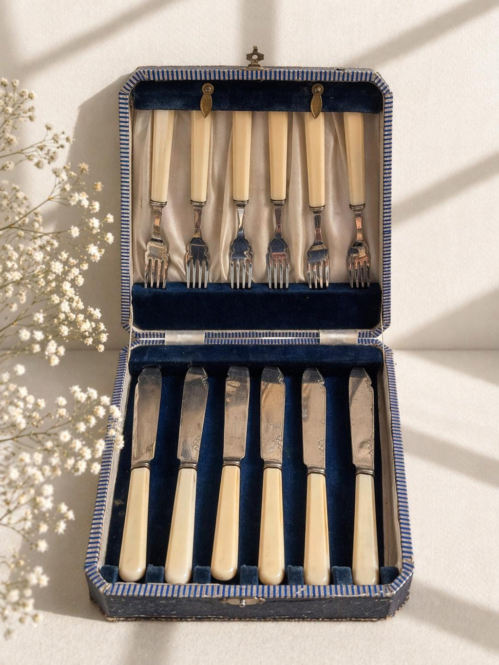 Vintage Fish Knife & Fork Set | Silver Plated Serving Set | Original Presentation Box | Classic Tableware | Antique Dining