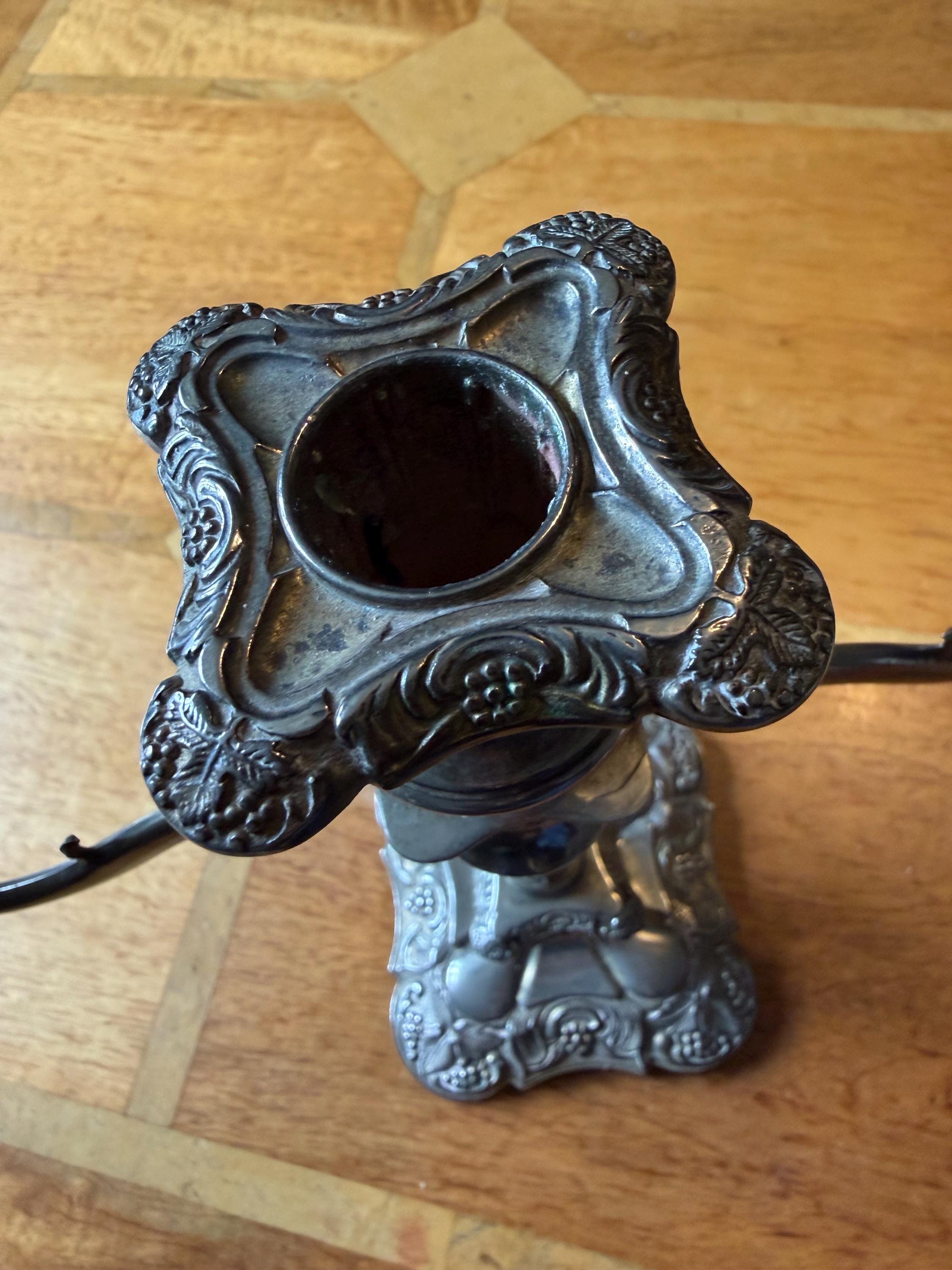 Vintage Silver Plated Three Branch Candelabra | Ornate Candle Holder | Antique Style Table Centrepiece | Classic Dining Decor