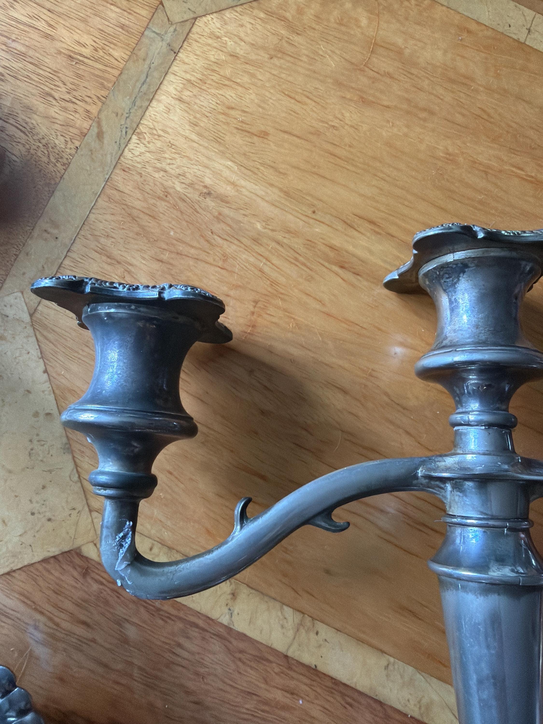 Vintage Silver Plated Three Branch Candelabra | Ornate Candle Holder | Antique Style Table Centrepiece | Classic Dining Decor