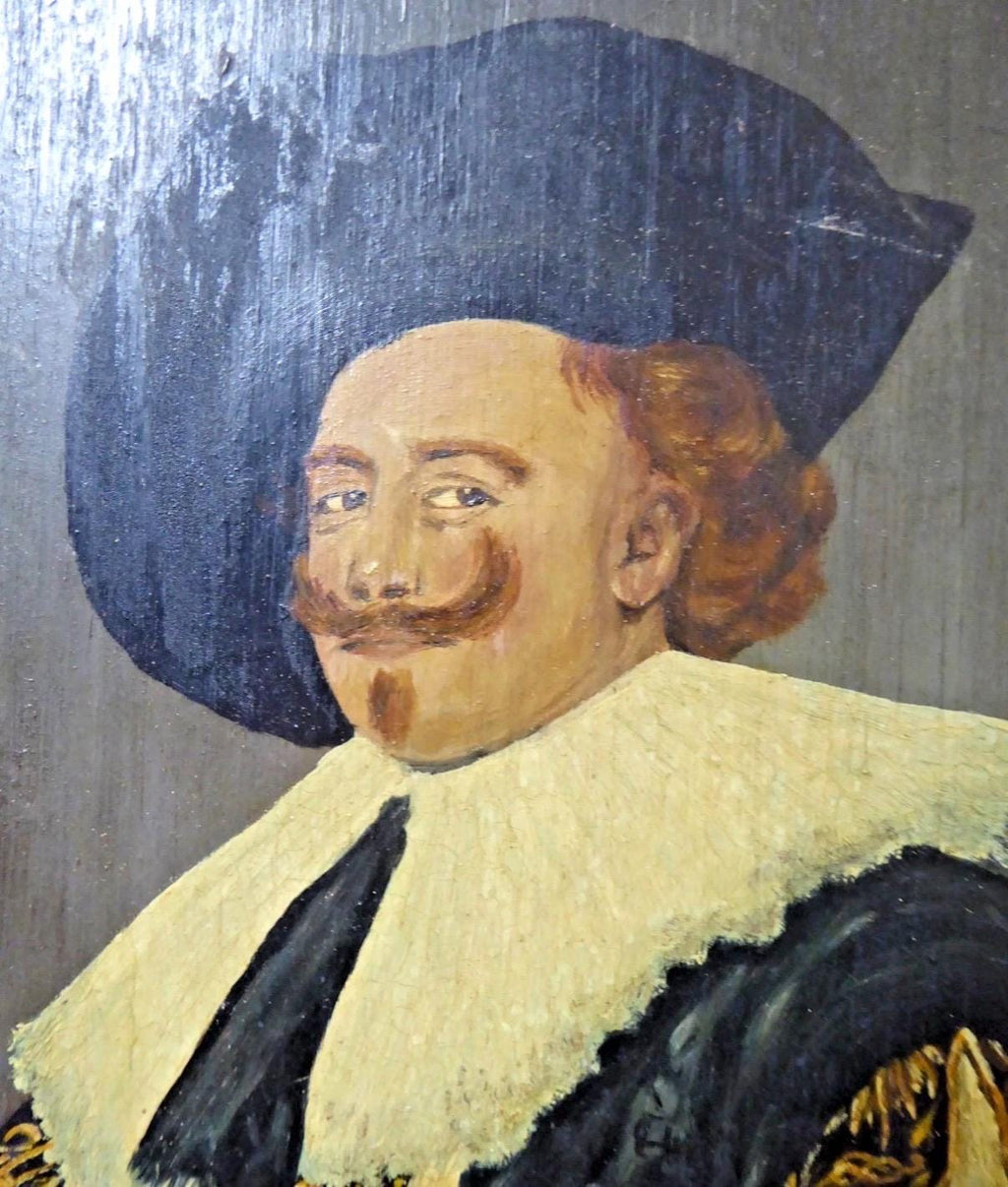 Vintage Oil Painting After The Laughing Cavalier by Frans Hals | Framed Vintage Portrait Painting | Traditional Country House Wall Art