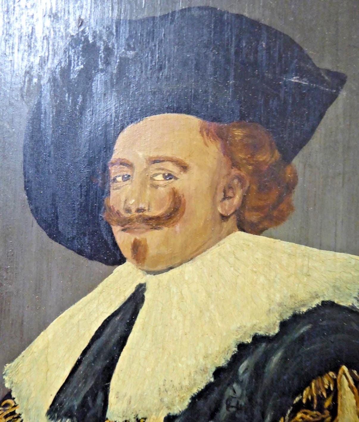 Vintage Oil Painting After The Laughing Cavalier by Frans Hals | Framed Vintage Portrait Painting | Traditional Country House Wall Art