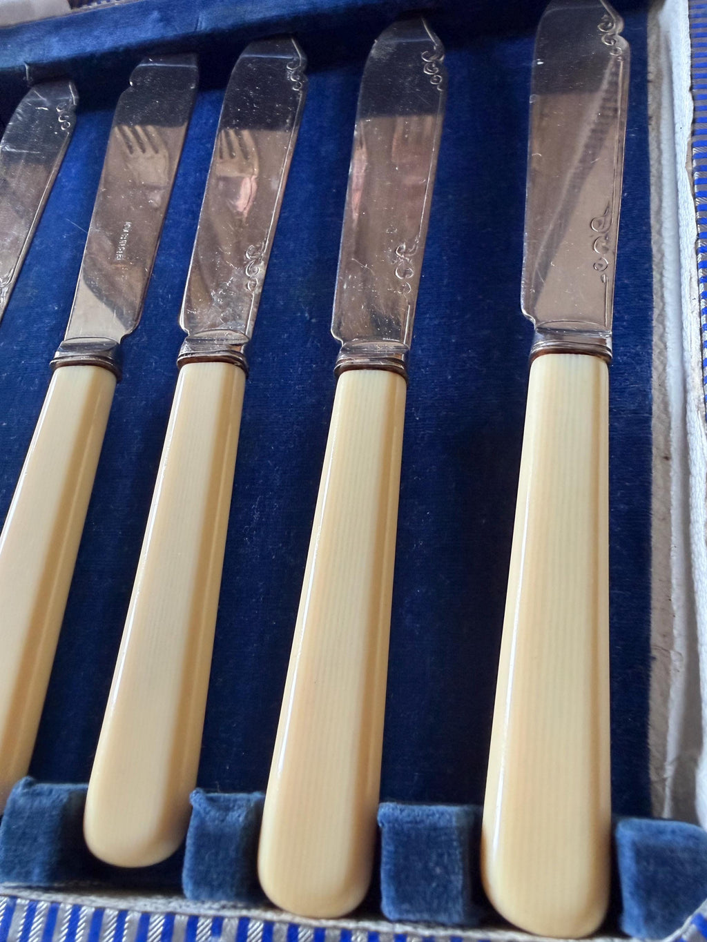 Vintage Fish Knife & Fork Set | Silver Plated Serving Set | Original Presentation Box | Classic Tableware | Antique Dining