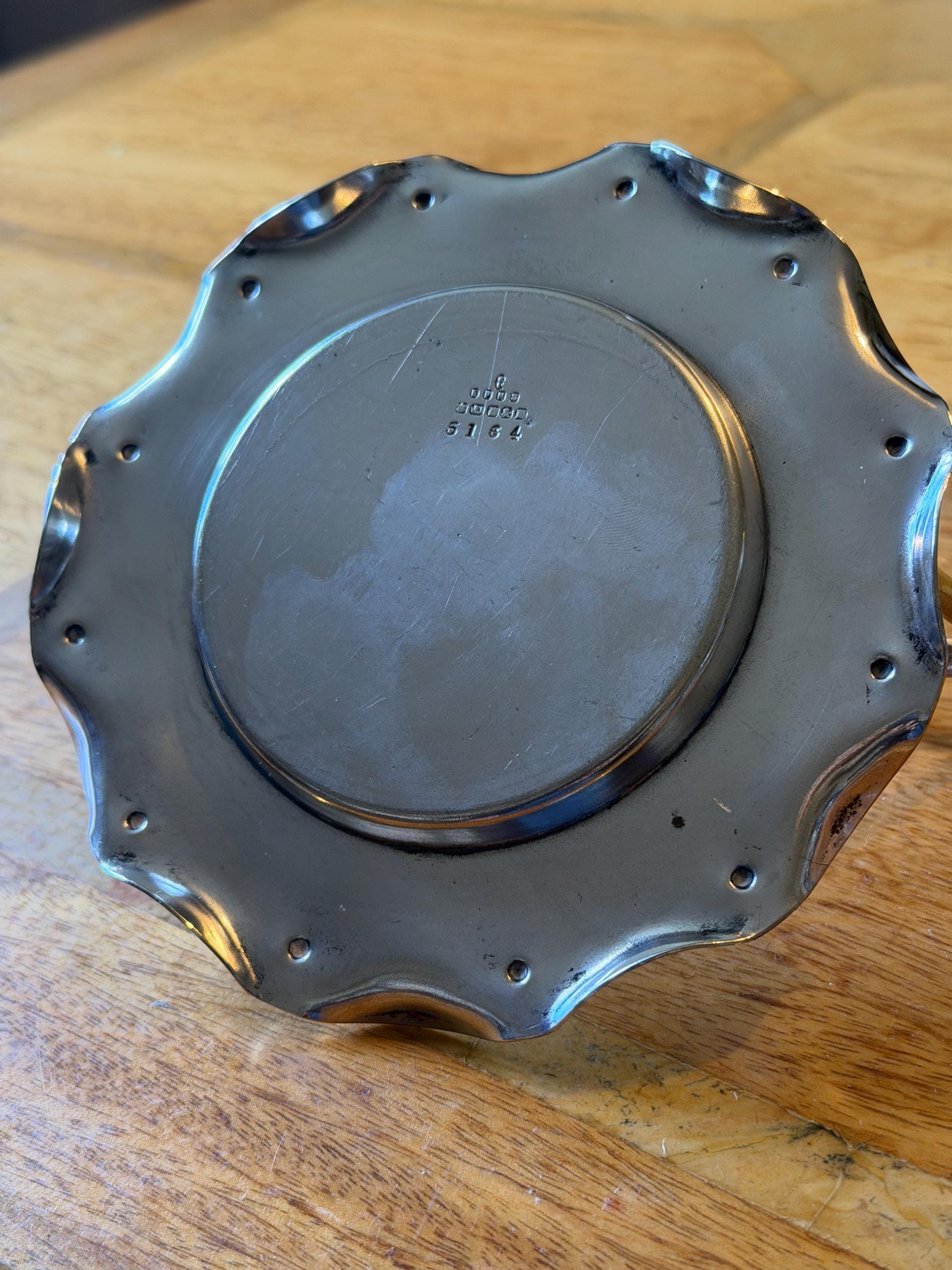 Vintage Silver Plated Small Serving Tray with Handle | Decorative Trinket Dish | Ornate Edge Mini Tray | Classic Tableware Styling