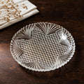 Vintage Cut Glass Crystal Plate Star and Hobnail Pattern, Pressed Glass Serving Plate, Scalloped Edge Dish, Dessert Plate, Vintage Glassware