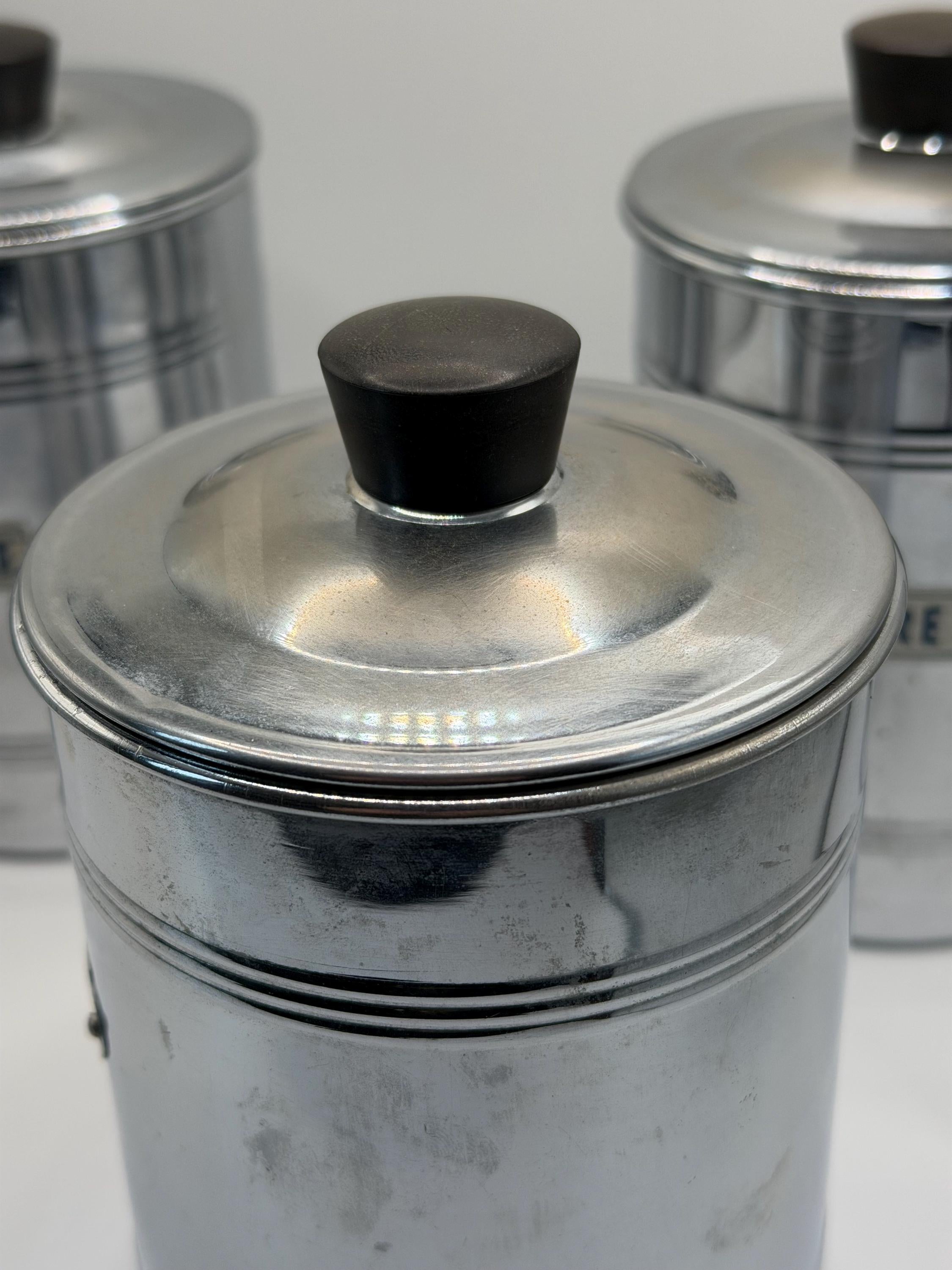 Vintage French Café Kitchen Canisters Set of 3 | French Kitchen Storage | Café Decor | Vintage Coffee Canisters | French Country Decor