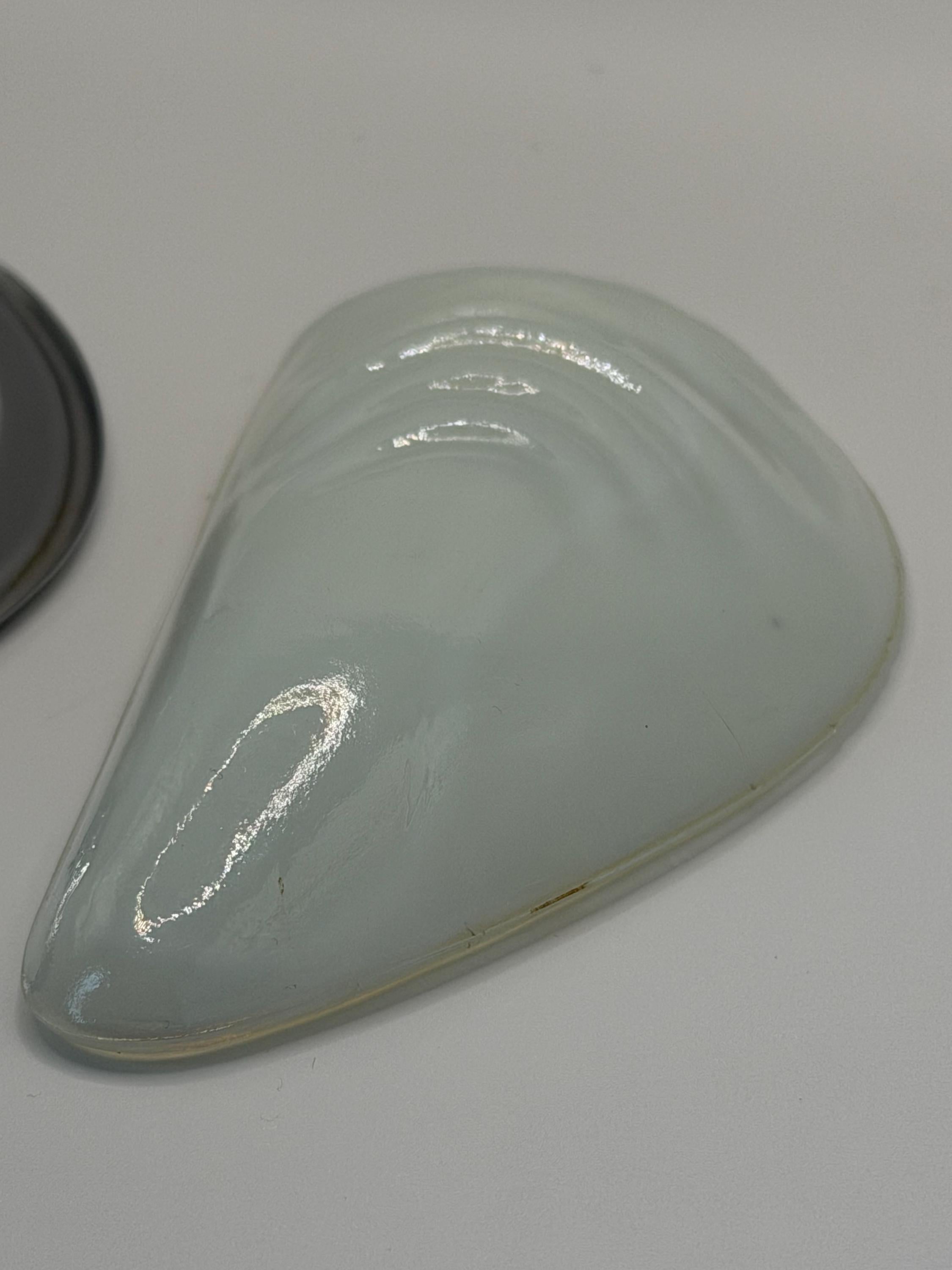 Vintage Shell Shaped Caviar Dish with Removable Glass Insert | Silver Clam Shell Dish | Nautical Decor | Coastal Tableware