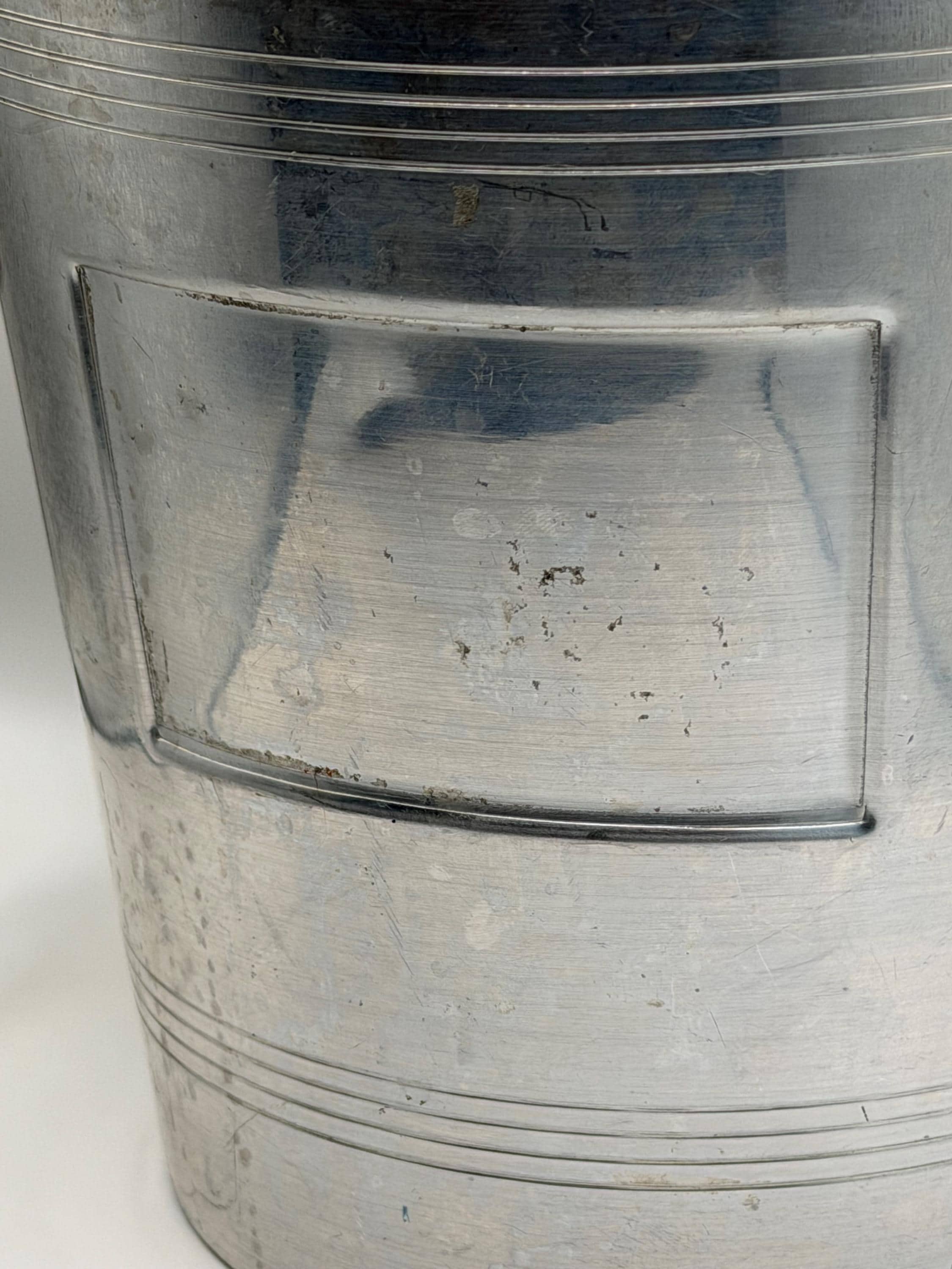 Vintage French Champagne Bucket / Wine Cooler  Made in France  Silver Champagne Cooler  French Barware  Country House Decor