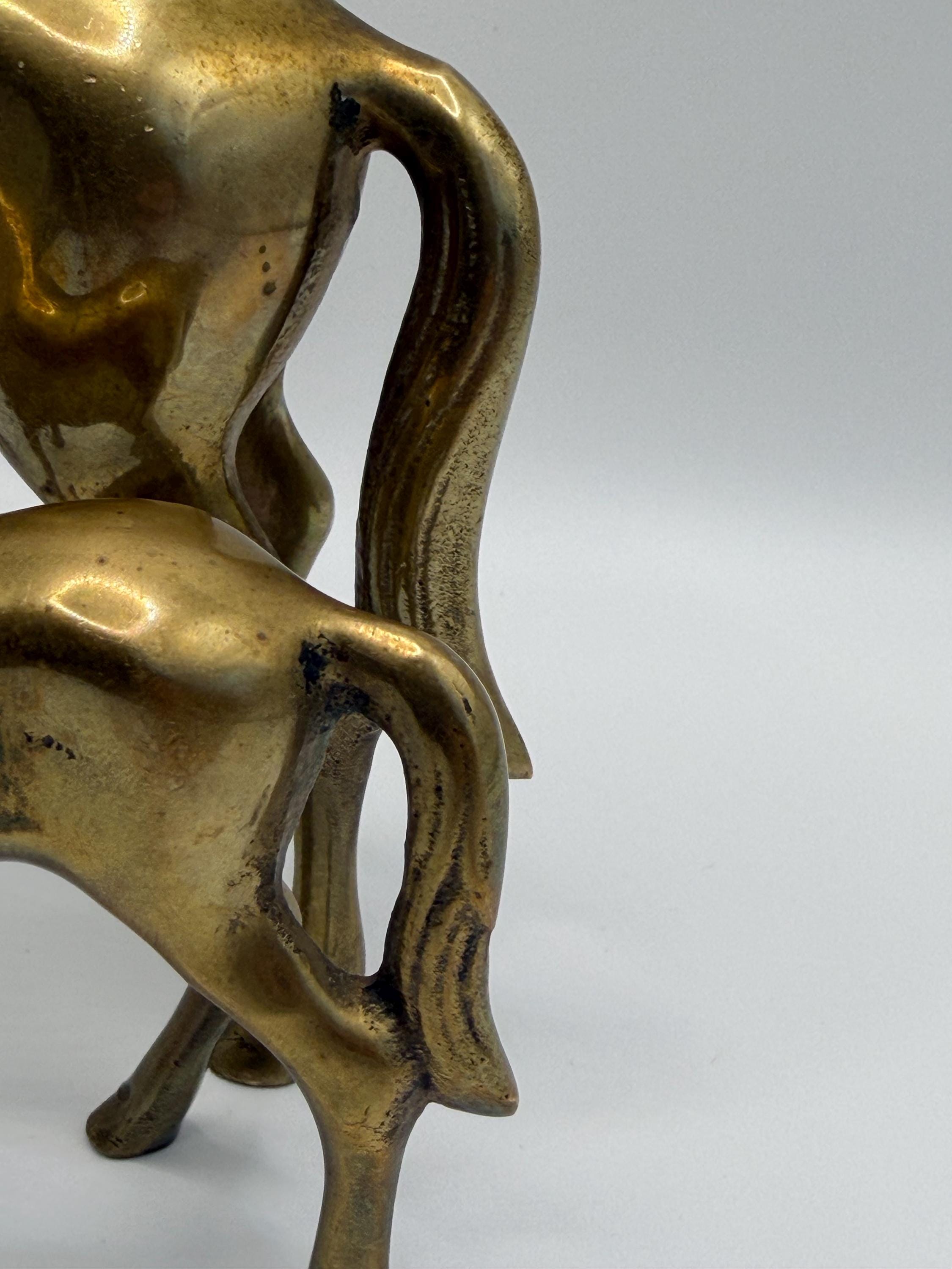 Vintage Brass Horse & Foal Figurines  Equestrian Decor  Brass Horse Ornaments  Country House Decor  Ralph Lauren Style  Vintage Horse