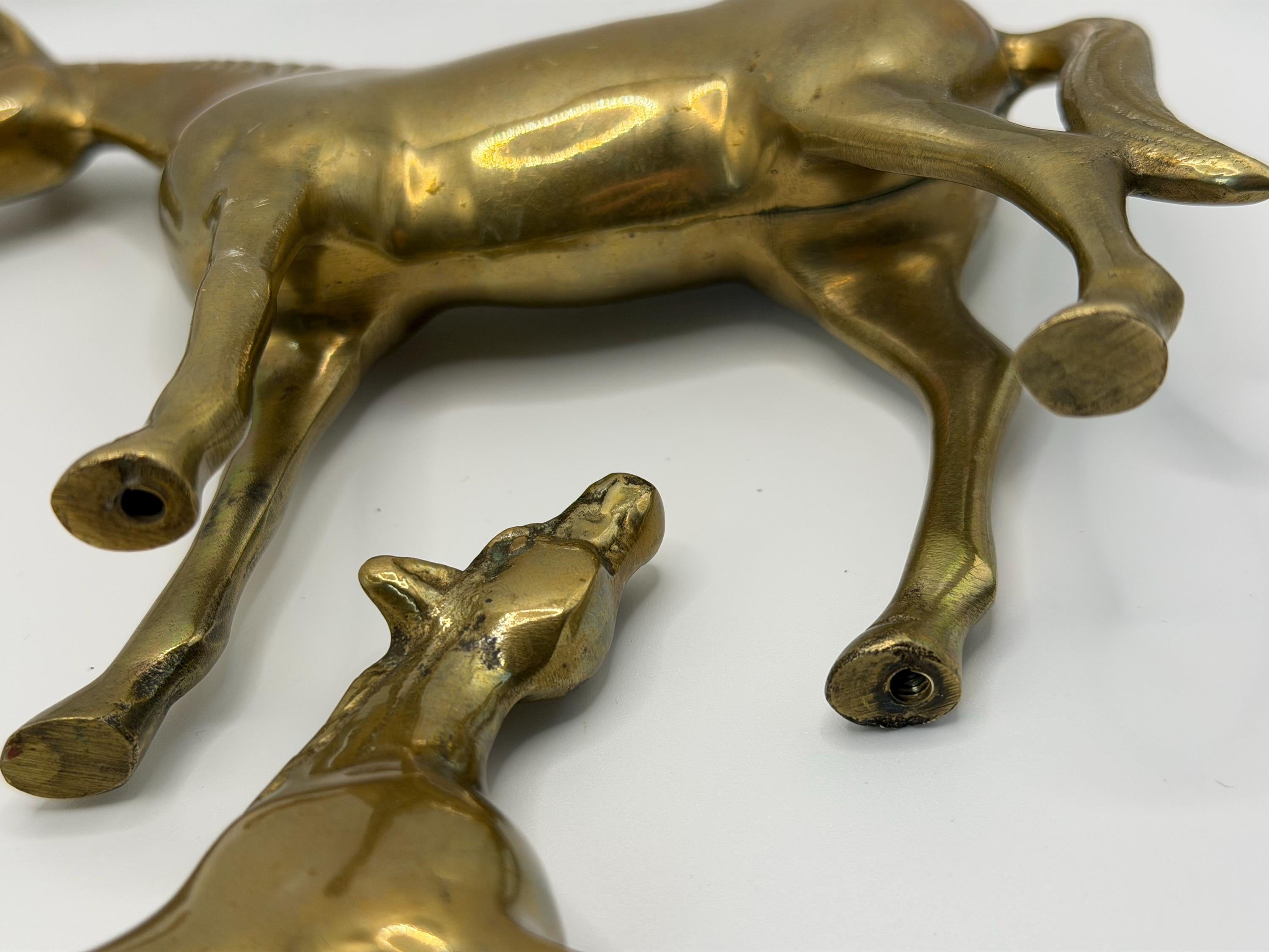 Vintage Brass Horse & Foal Figurines  Equestrian Decor  Brass Horse Ornaments  Country House Decor  Ralph Lauren Style  Vintage Horse