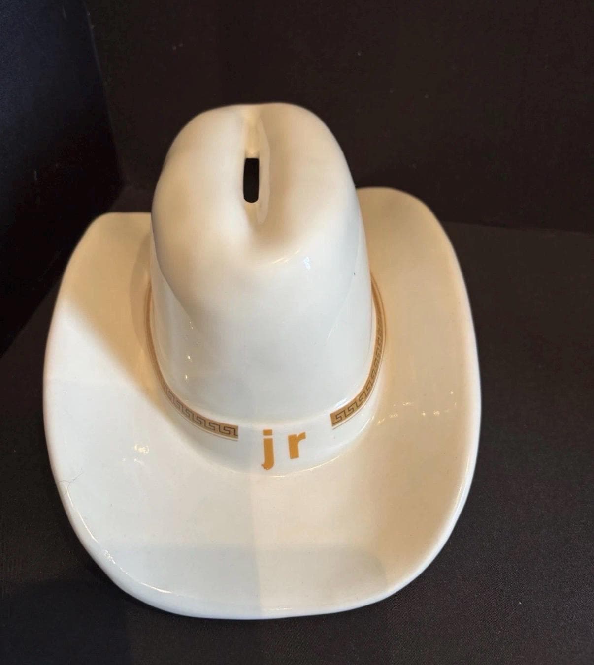 Vintage Ceramic Cowboy Hat Money Box | Retro Western Decor | Dallas Inspired Americana | Cowboy Hat Coin Bank | Country Home Decor