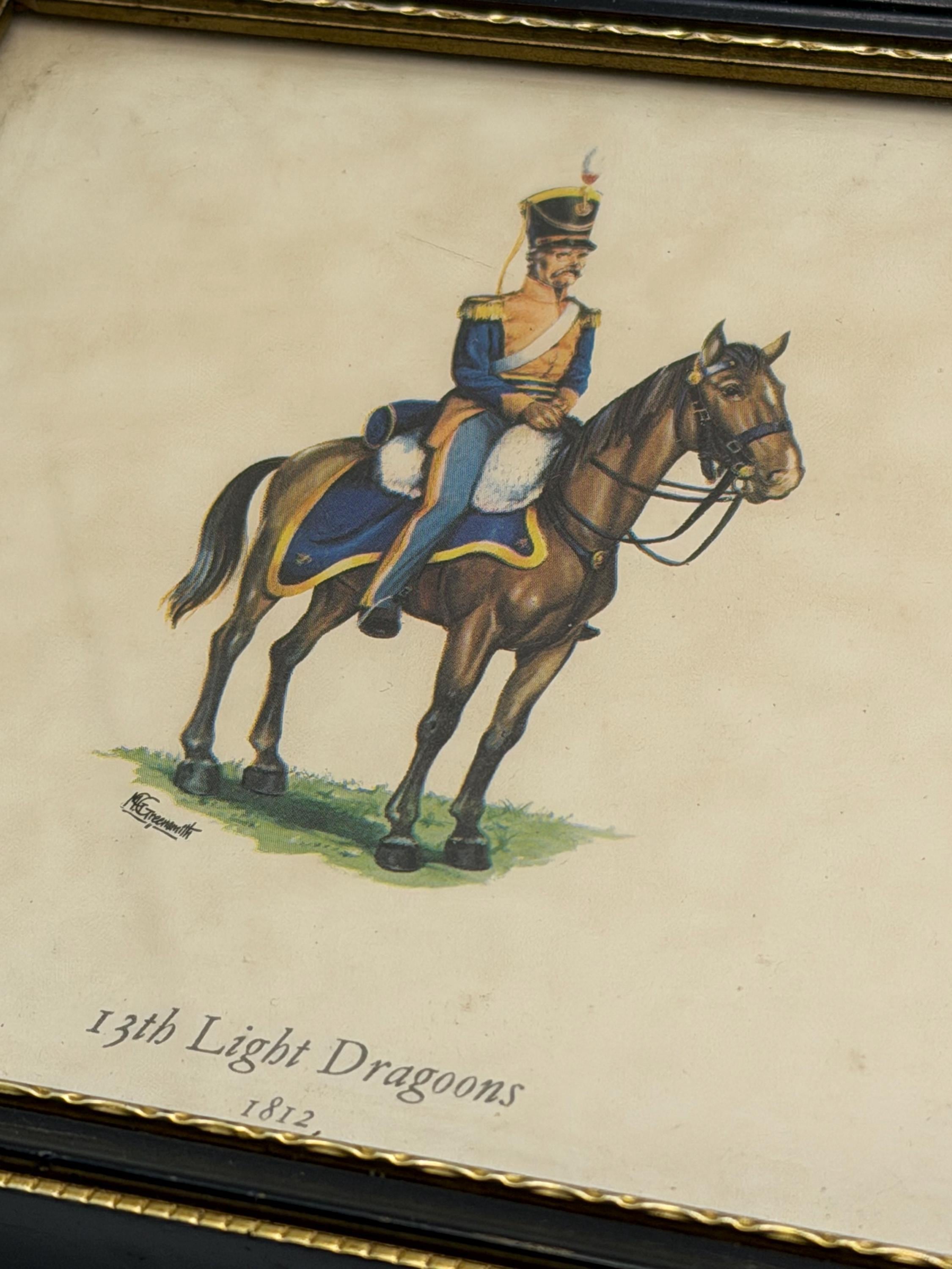 Vintage 13th Light Dragoons Framed Print  Collectible British Military Equestrian Wall Art  Regency Style Cavalry Horse Print