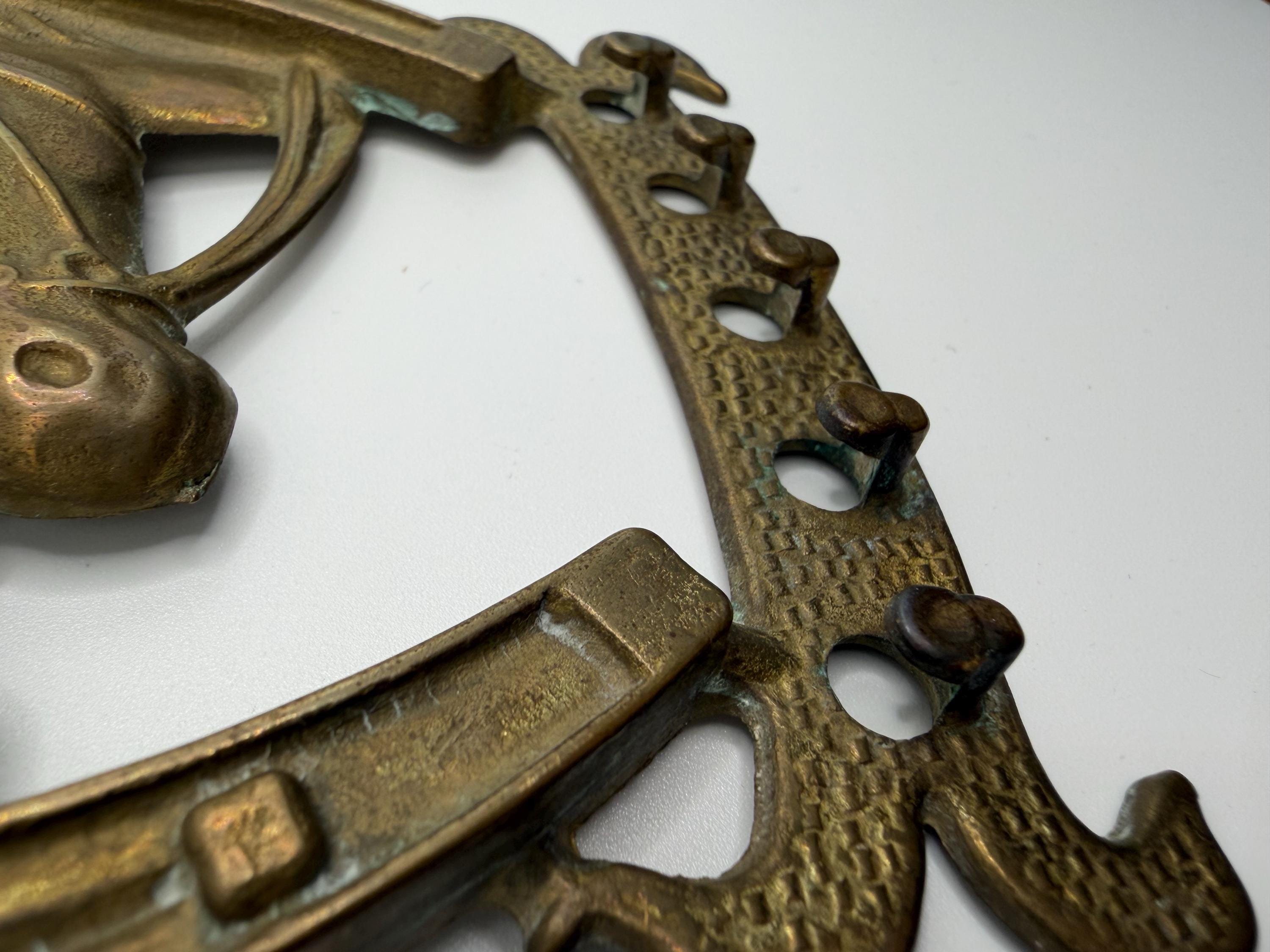 Vintage Brass Horse Key Hook  Small Equestrian Wall Key Holder  Horseshoe Brass Key Rack  Ralph Lauren Inspired Country House Décor