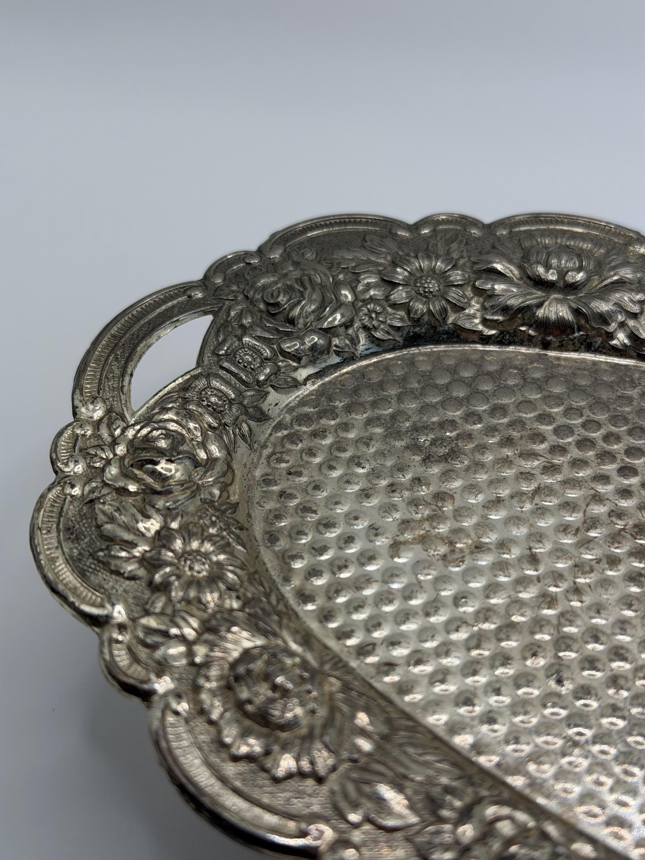 Vintage Highlands Silver Plated Tray | Small Ornate Silver Tray | Floral Silver Plate Vanity Tray | Vintage Serving Tray | Cottage Home Deco