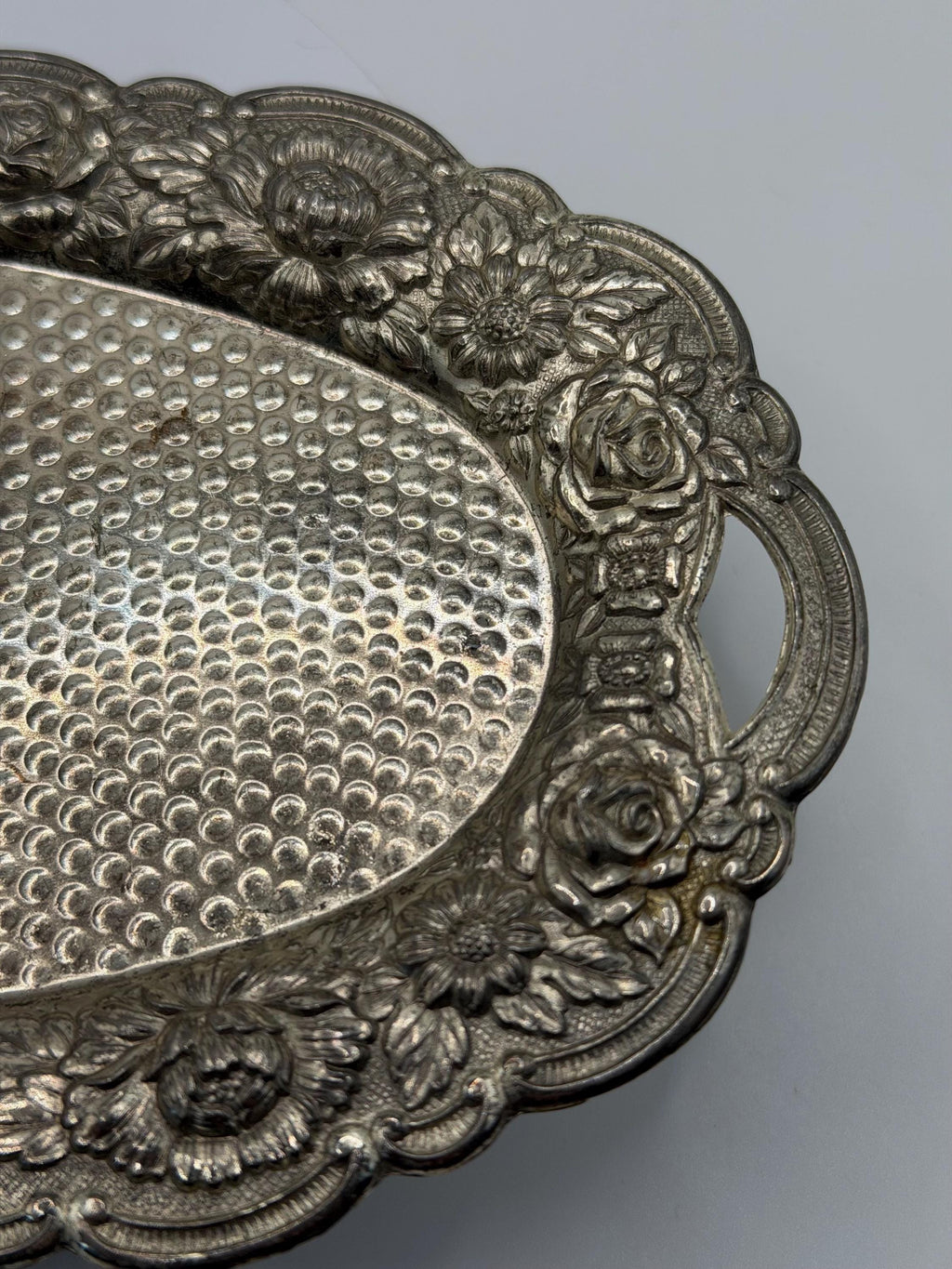 Vintage Highlands Silver Plated Tray | Small Ornate Silver Tray | Floral Silver Plate Vanity Tray | Vintage Serving Tray | Cottage Home Deco
