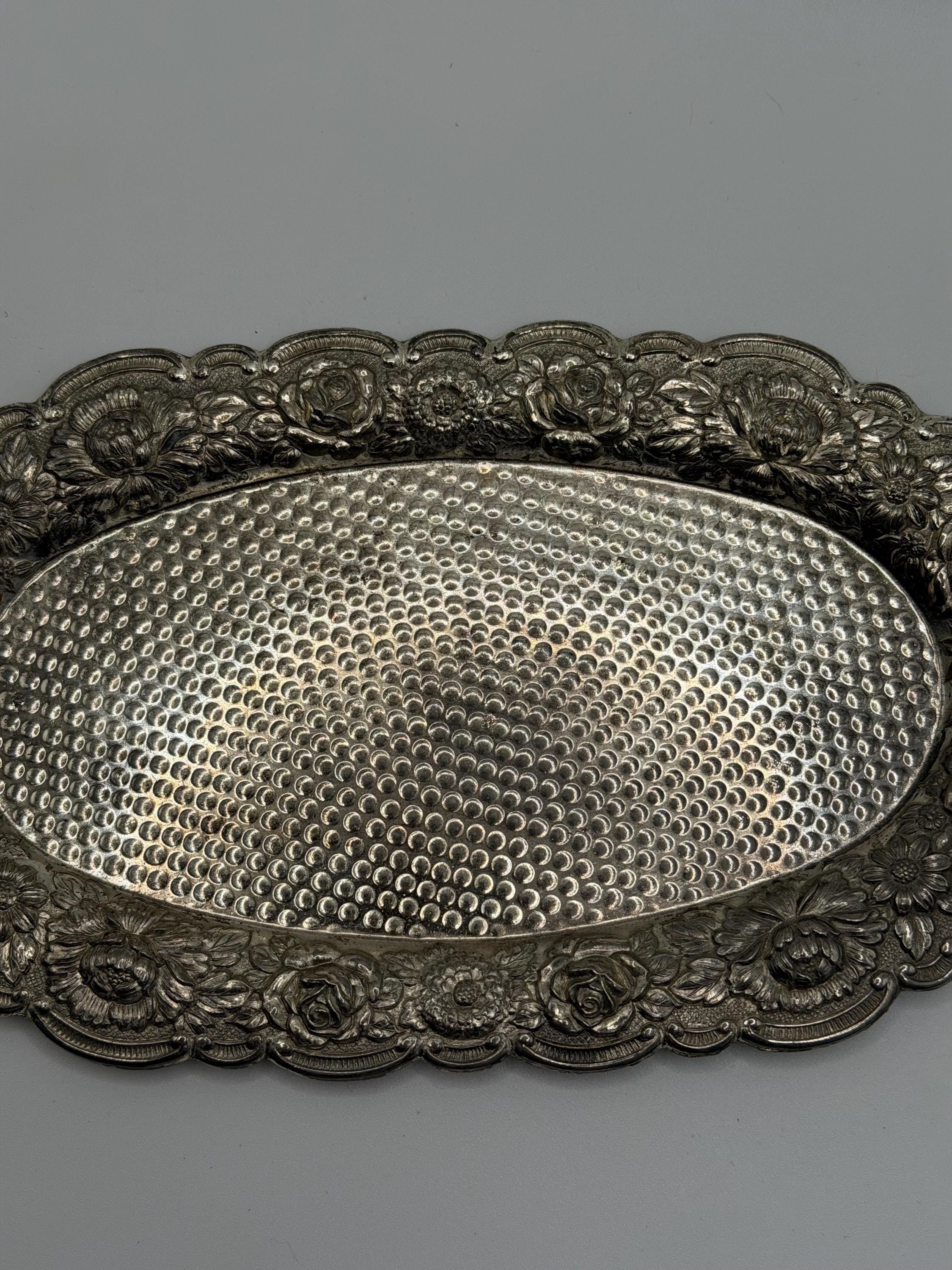 Vintage Highlands Silver Plated Tray | Small Ornate Silver Tray | Floral Silver Plate Vanity Tray | Vintage Serving Tray | Cottage Home Deco
