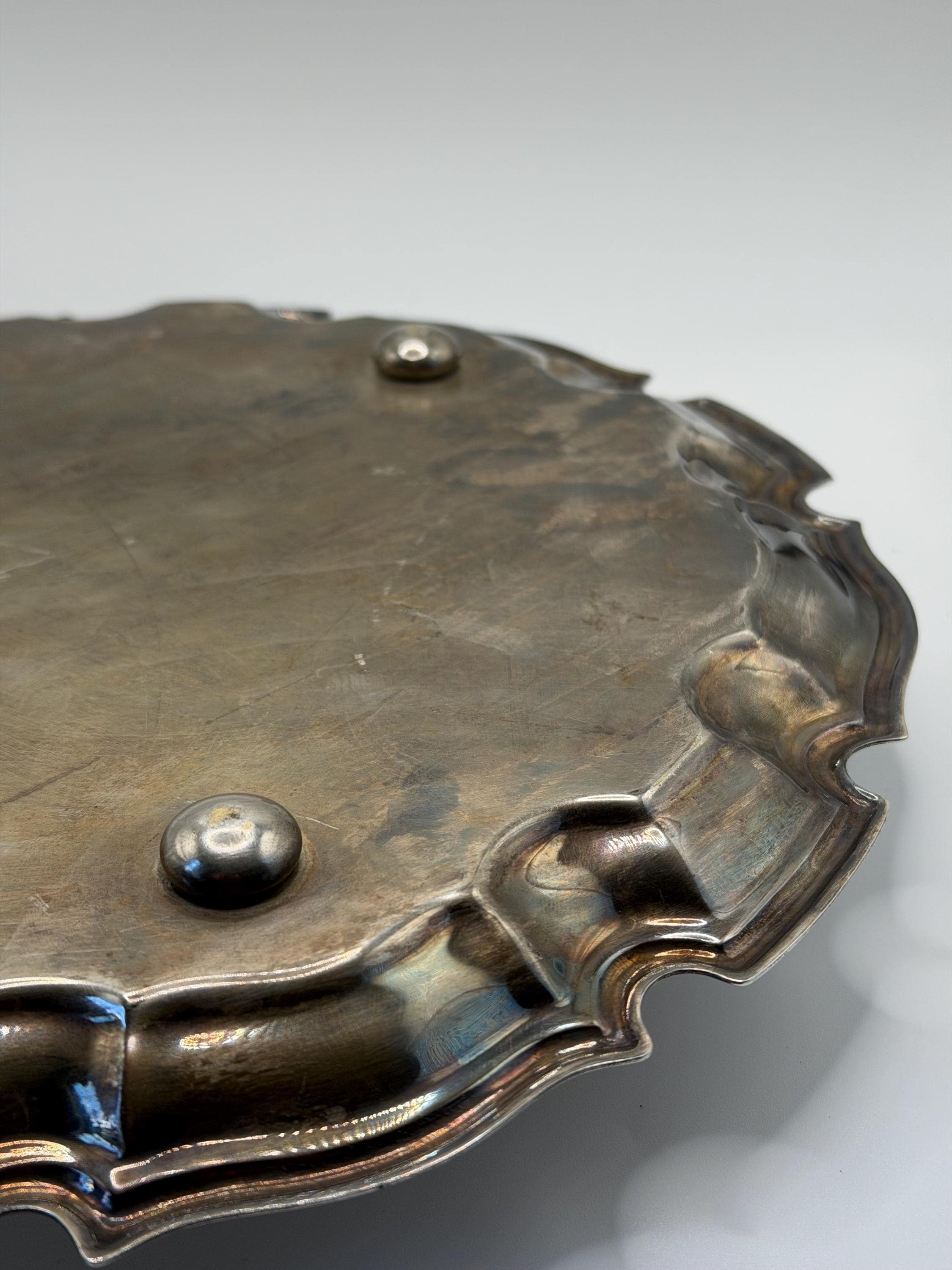 Vintage Silver Plated Ornate Gallery Tray | Decorative Coffee Table Tray | English Vintage Silver | Bar Cart Decor | Country House Style