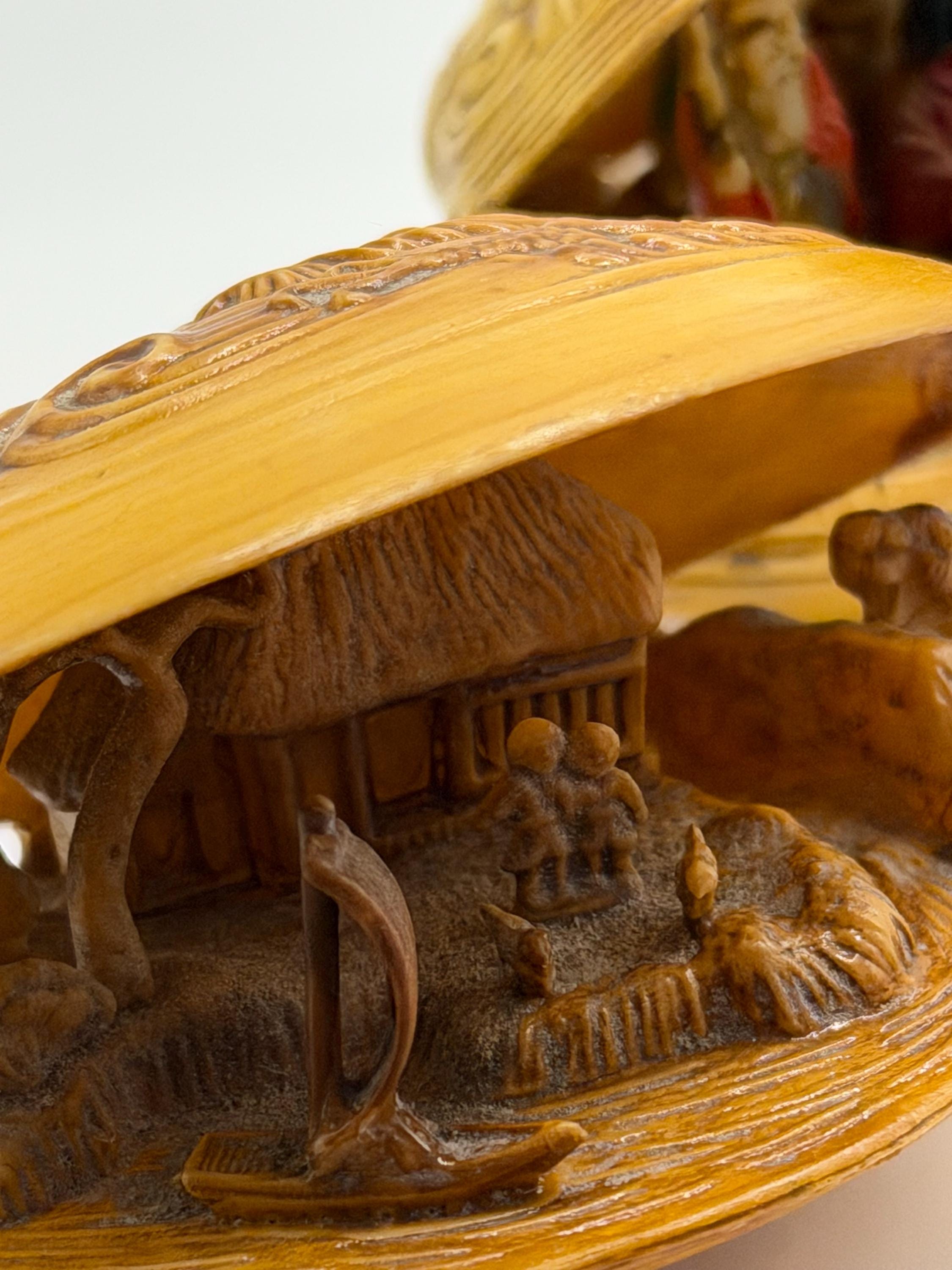 Vintage Japanese Celluloid Shell Diorama | Moving Waterwheel Miniature | Nautical Curiosity Decor | Vintage Japanese Collectible |