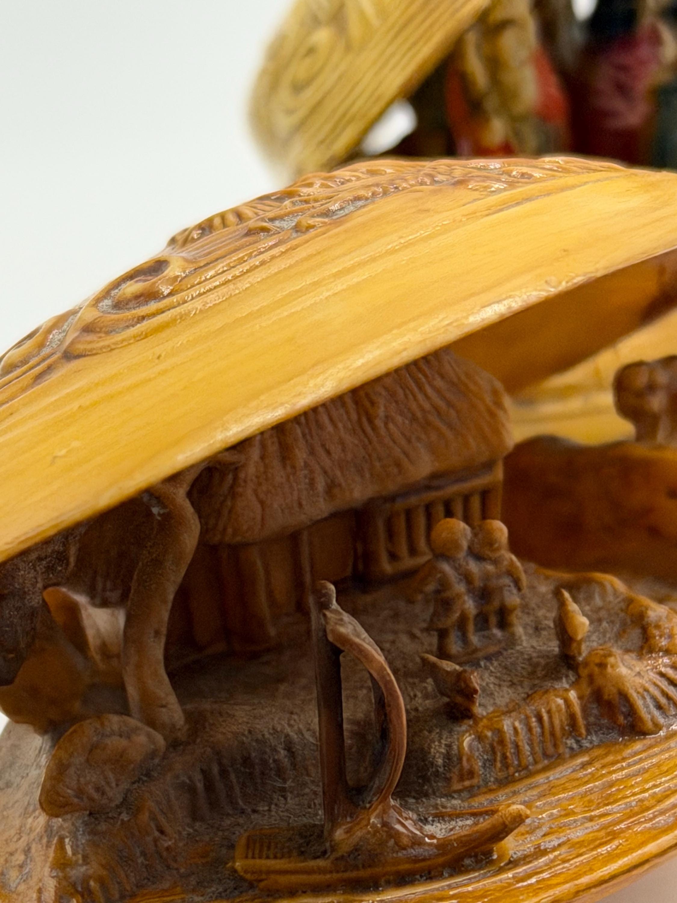 Vintage Japanese Celluloid Shell Diorama | Moving Waterwheel Miniature | Nautical Curiosity Decor | Vintage Japanese Collectible |