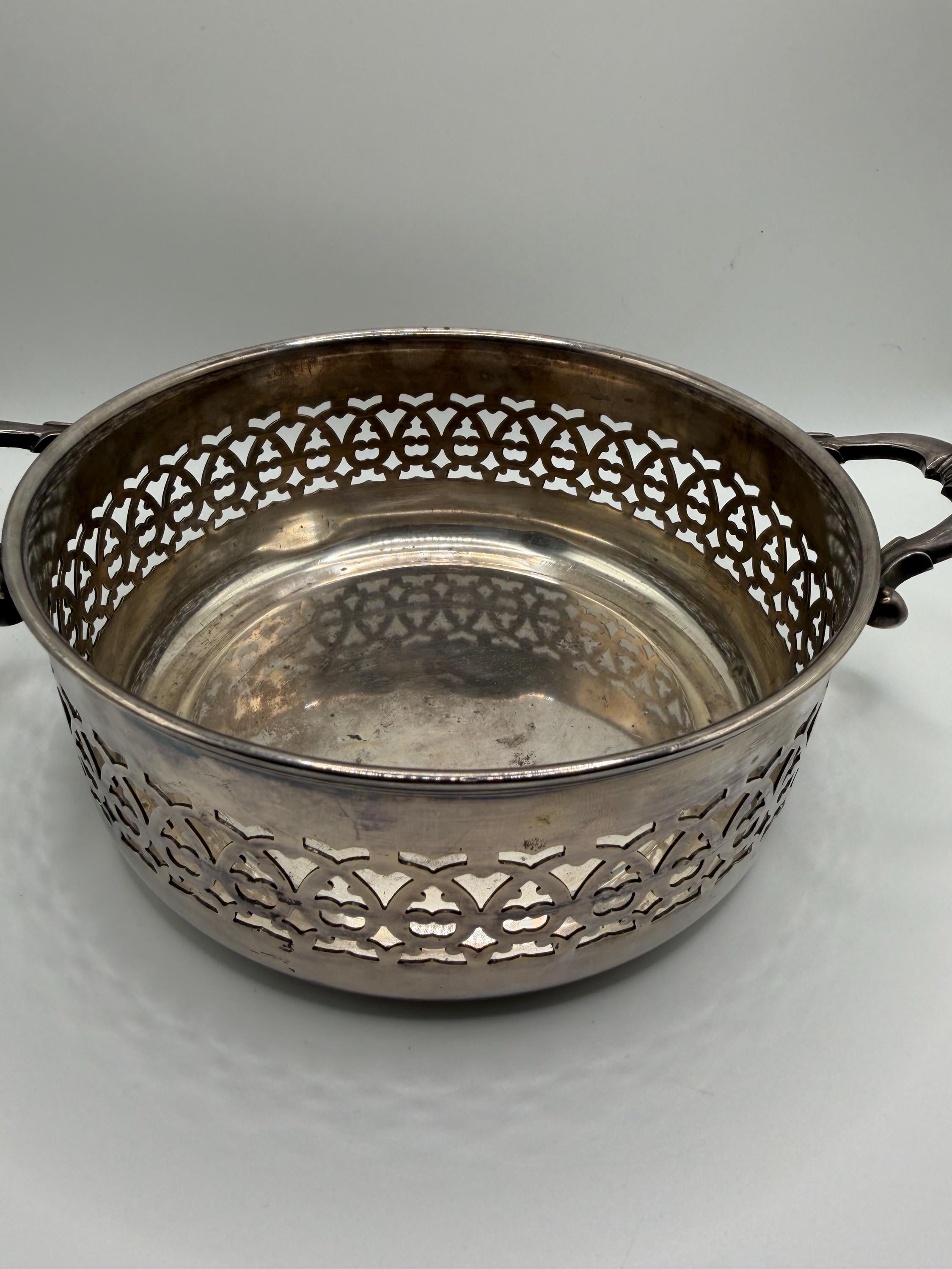 Antique Victorian Silver Plate Pierced Bowl | Martin Hall & Co Sheffield | EPGS Bonbon Dish | Gothic Fruit Bowl | English Antique Centrepiec