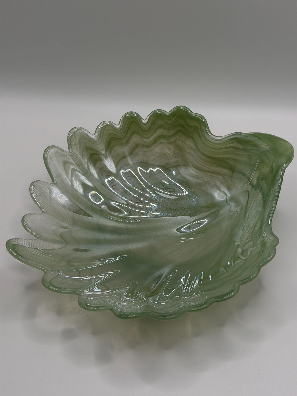 Vintage Cut Glass Crystal Plate Star and Hobnail Pattern, Pressed Glass Serving Plate, Scalloped Edge Dish, Dessert Plate, Vintage Glassware