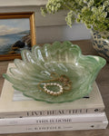 Vintage Cut Glass Crystal Plate Star and Hobnail Pattern, Pressed Glass Serving Plate, Scalloped Edge Dish, Dessert Plate, Vintage Glassware