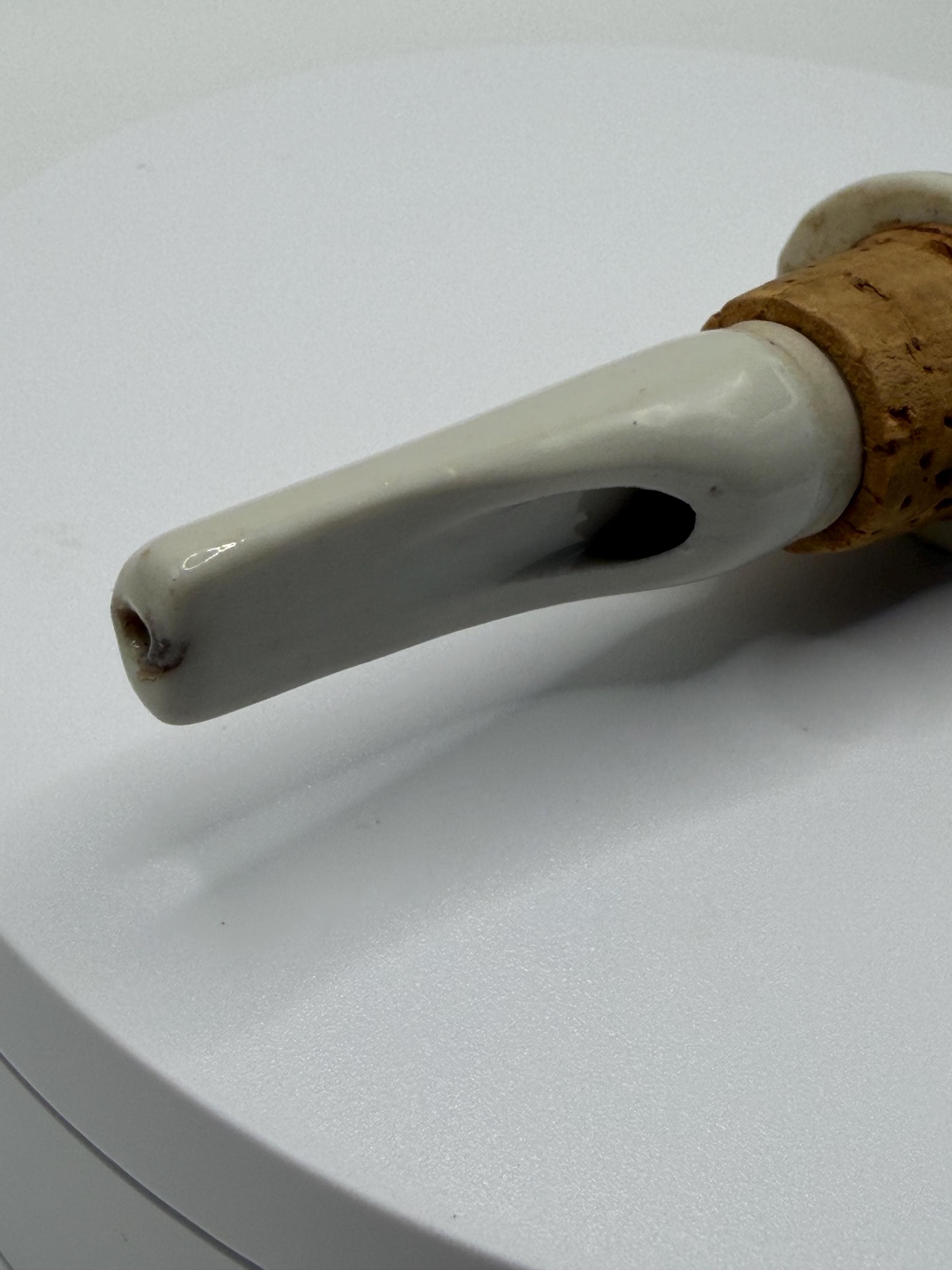 Vintage Ceramic Horse Head Bottle Stopper / Pourer | White Horse Whisky Barware | 1960s Equestrian Decor | Country House Bar Accessory